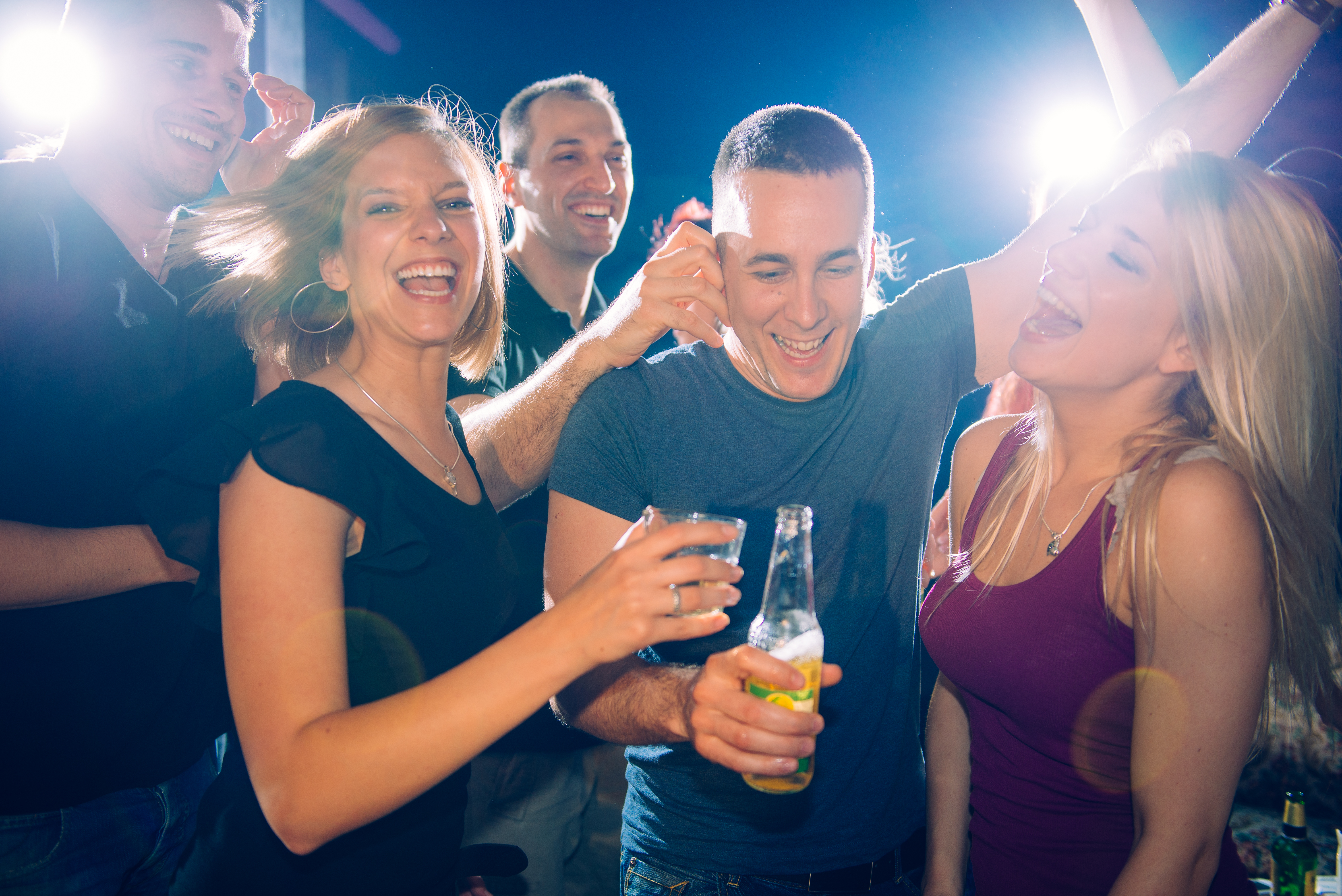 People enjoying the night