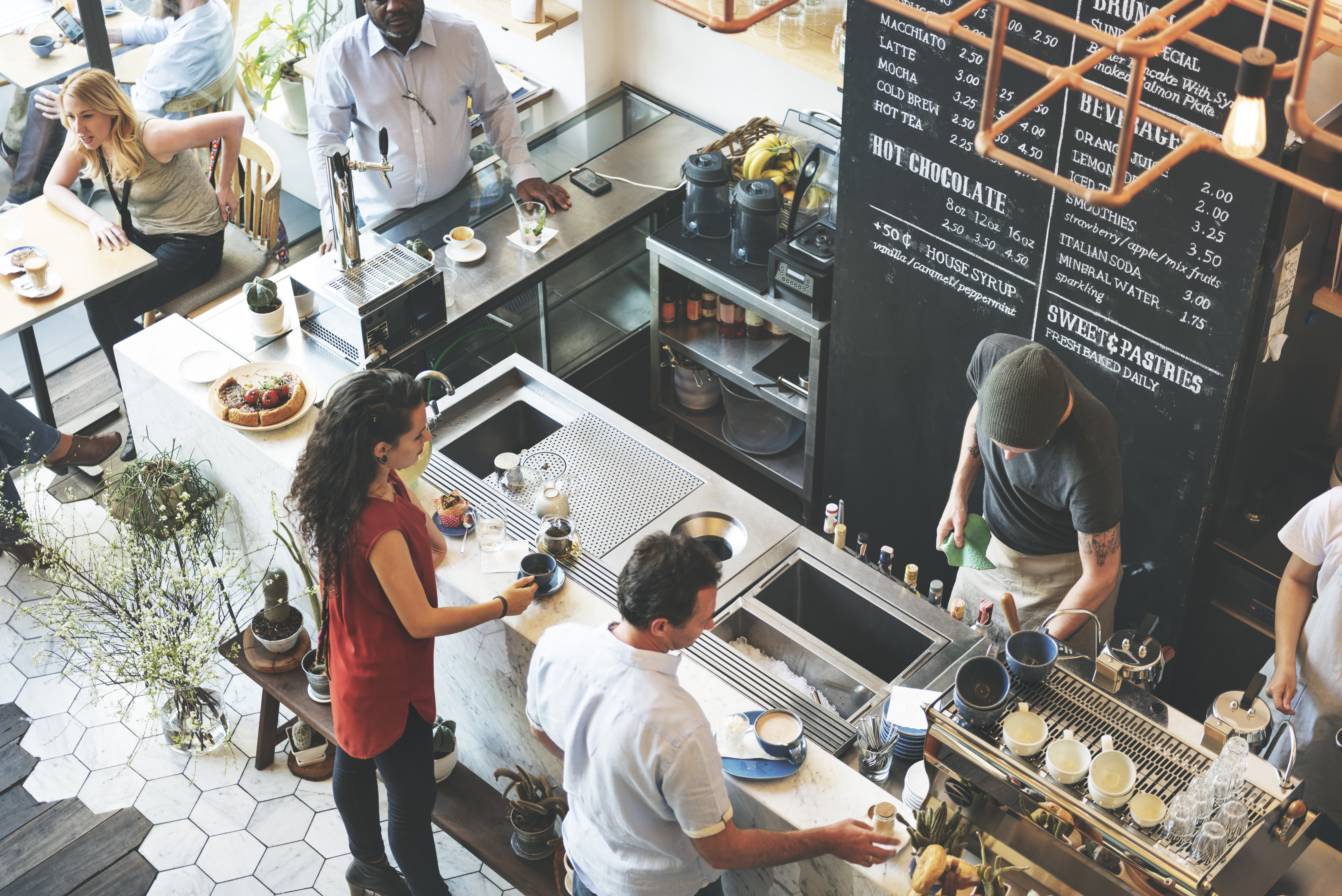 Coffee Shop Bar Counter Cafe Restaurant Relaxation Concept