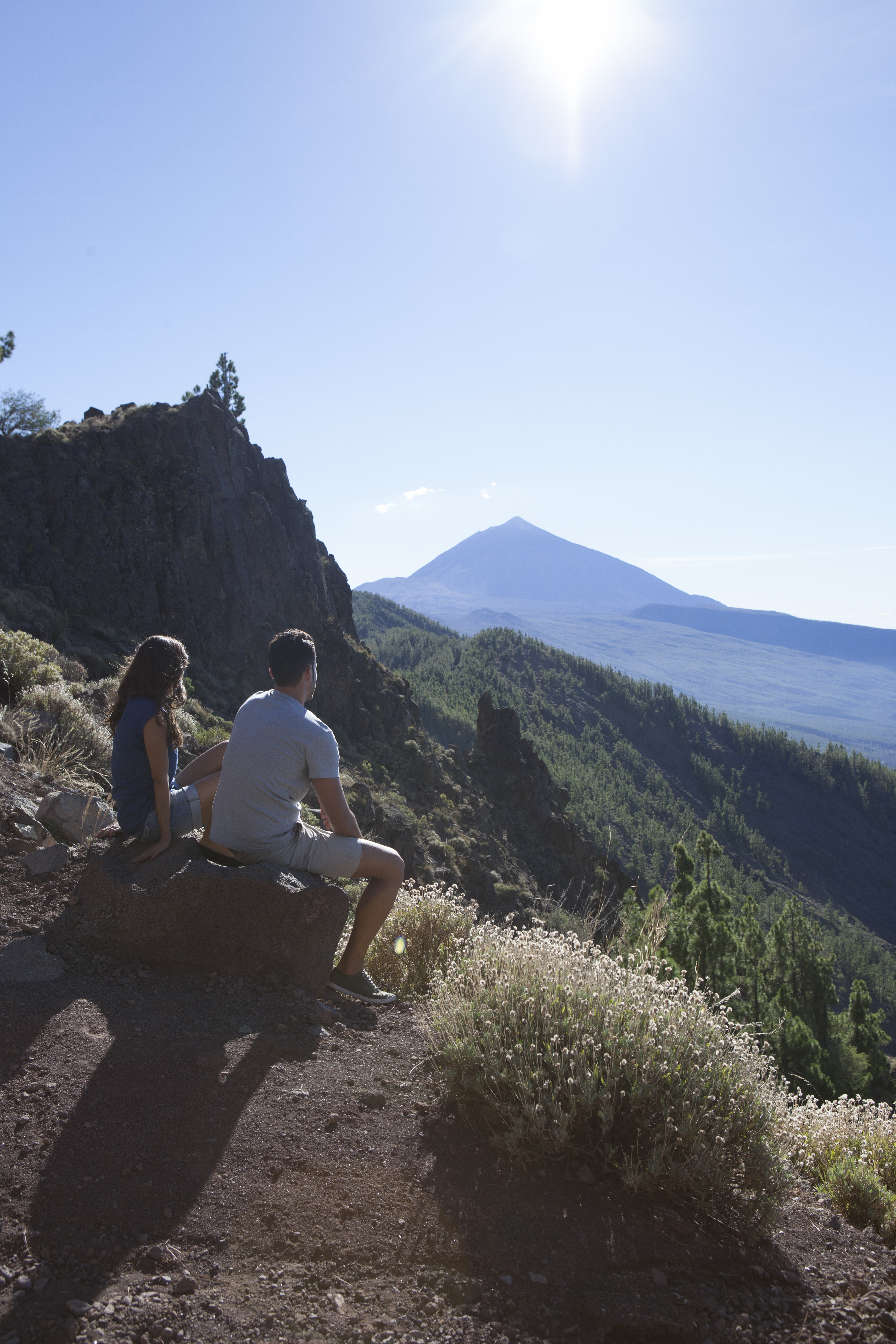 Couple at a Mountain View Point