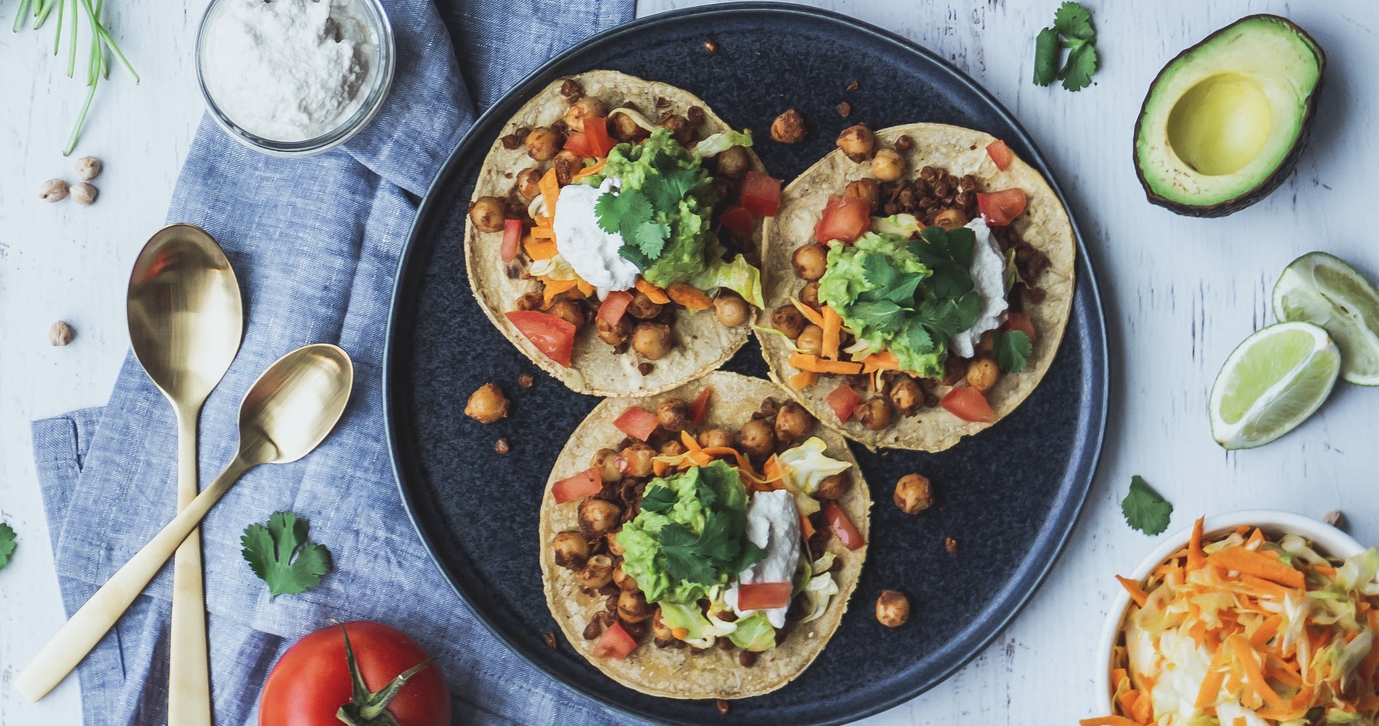 tacos with crispy chickpeas