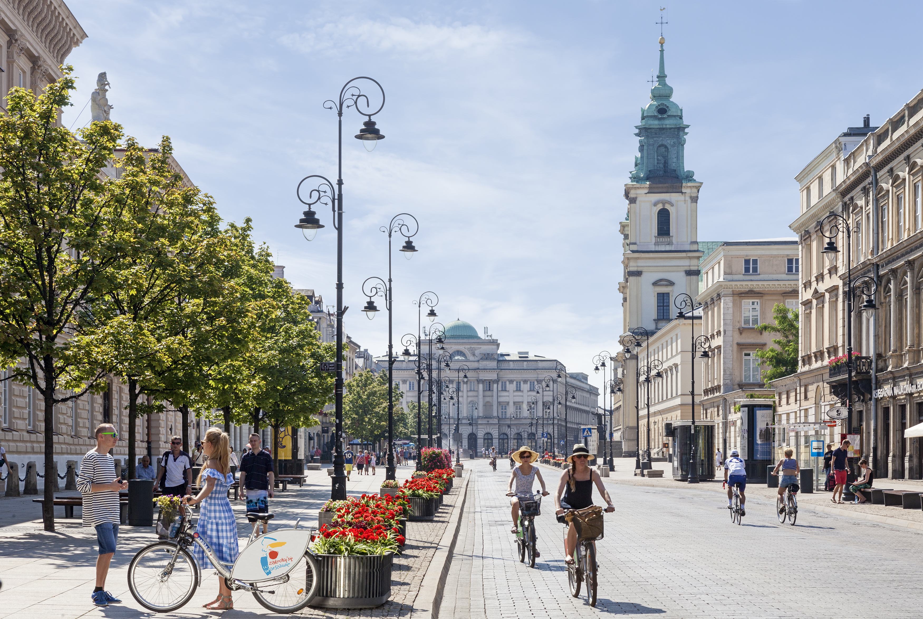 pedestrian street in Warsaw