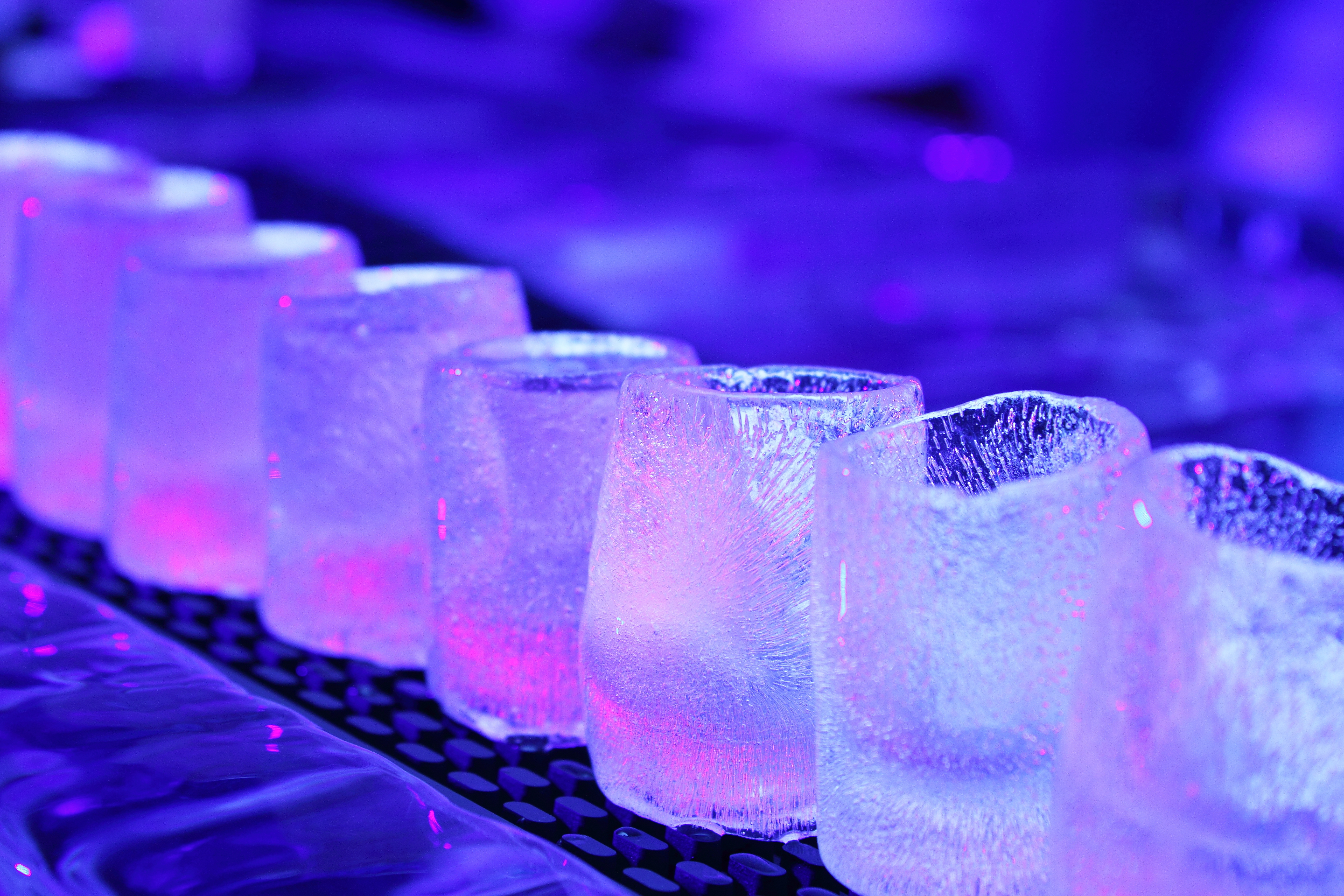 icy vodka shots at night club