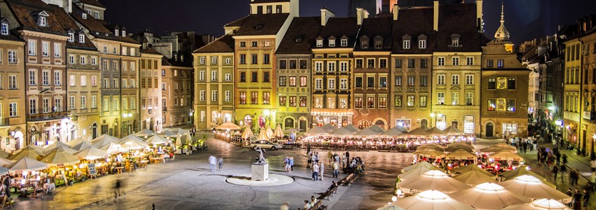 Central Warsaw by night