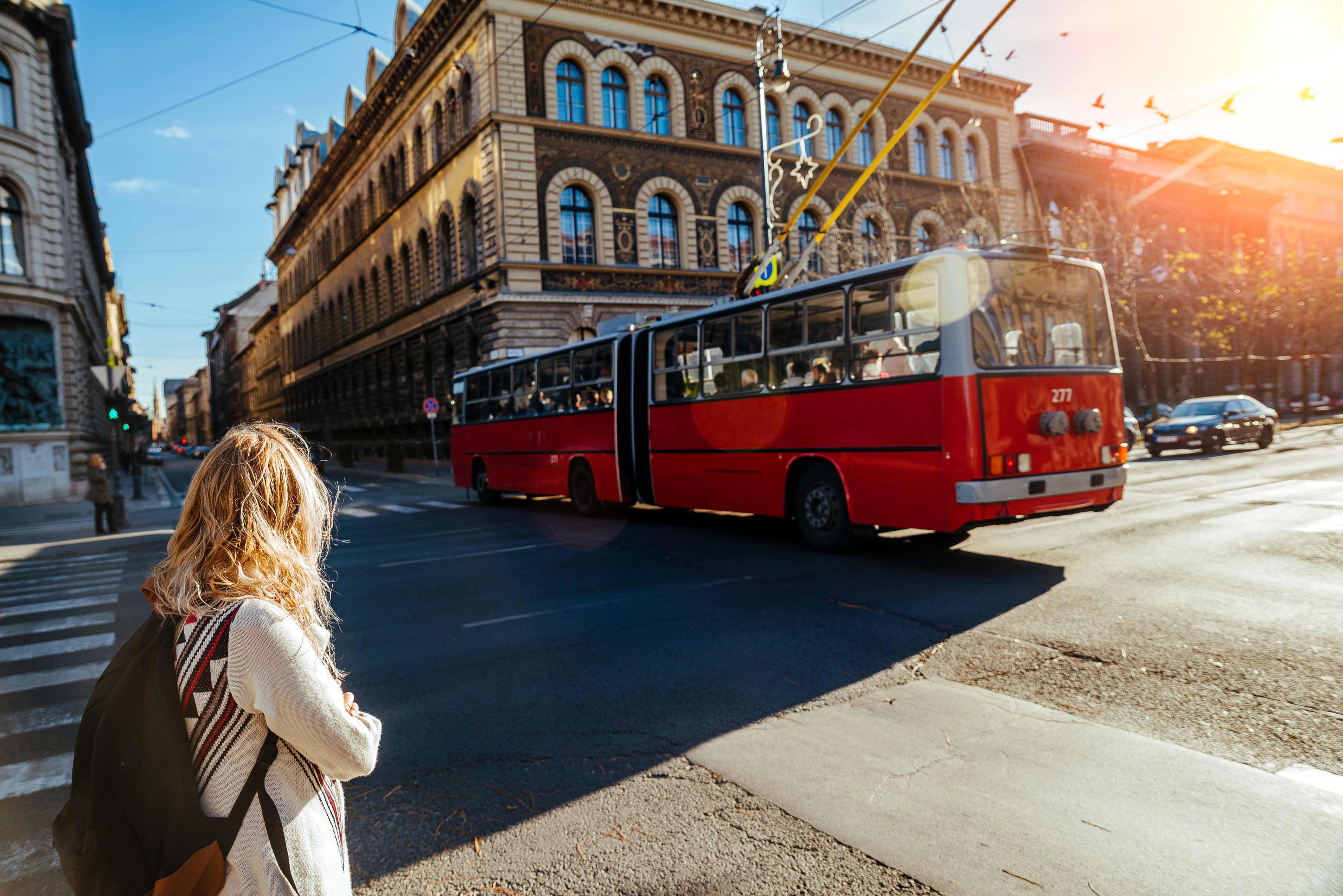 backpacker girl traveling in budapest