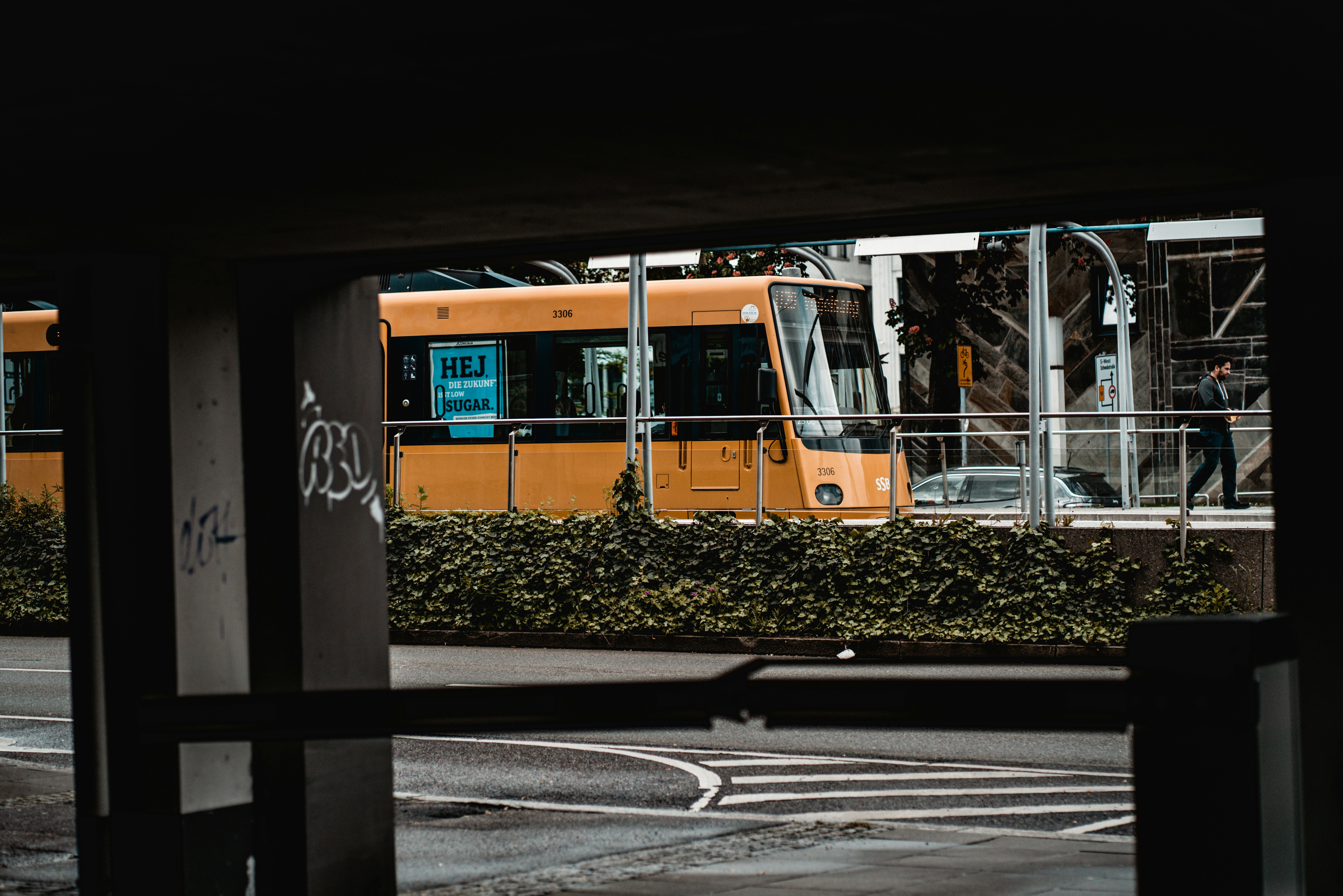 orange and white bus on road during daytime, Stuttgart, Germany