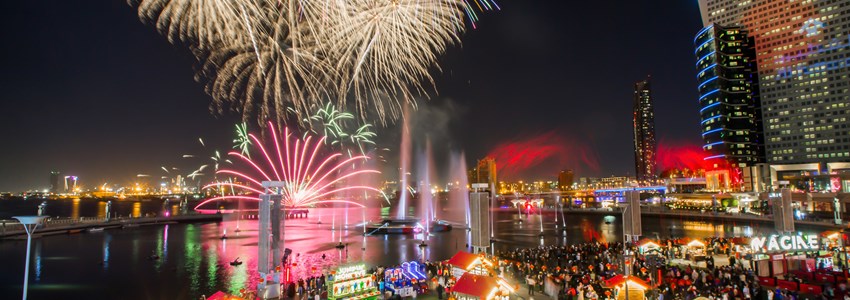 Firework at Dubai Festival City