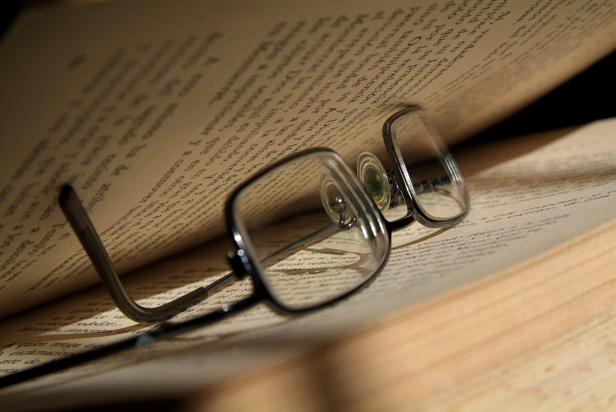 Book and glasses