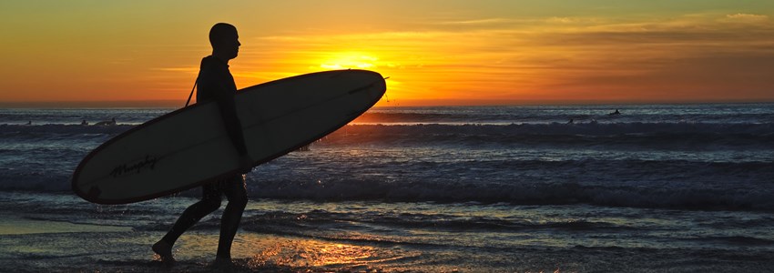 Surfer at La Jolla Shores