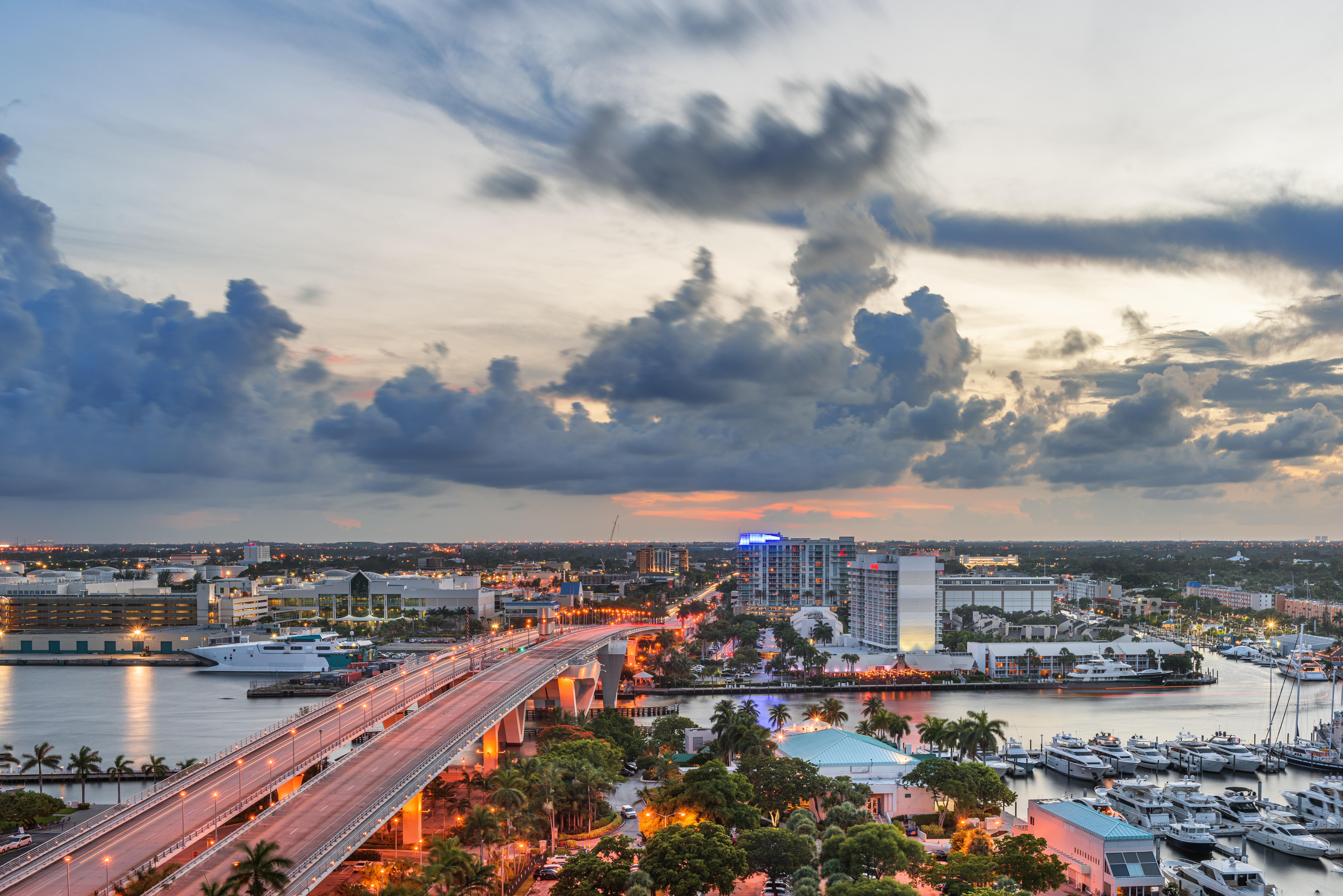 Fort Lauderdale at dusk.