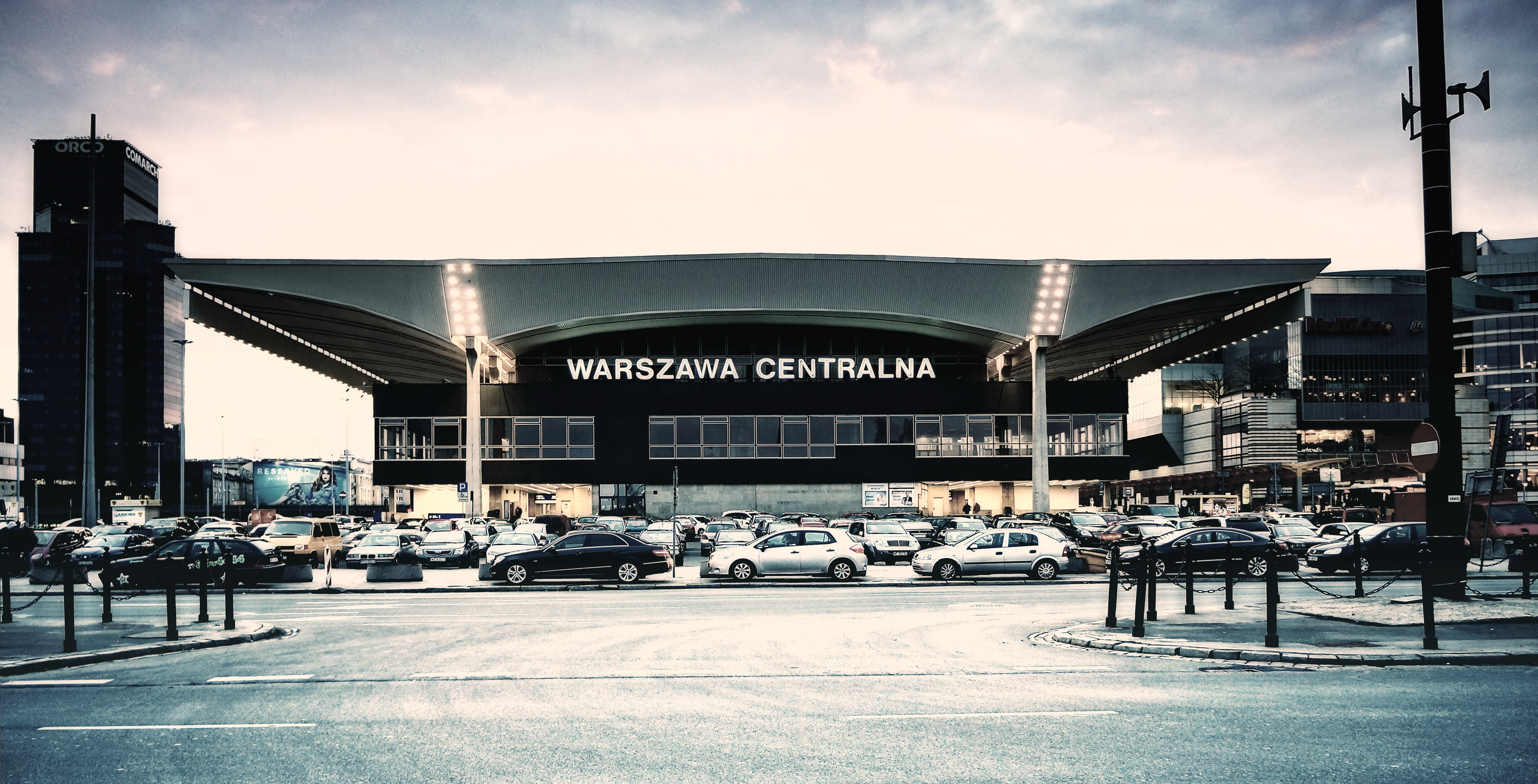 Warsaw Central Railway Station from Emilia Plater Street