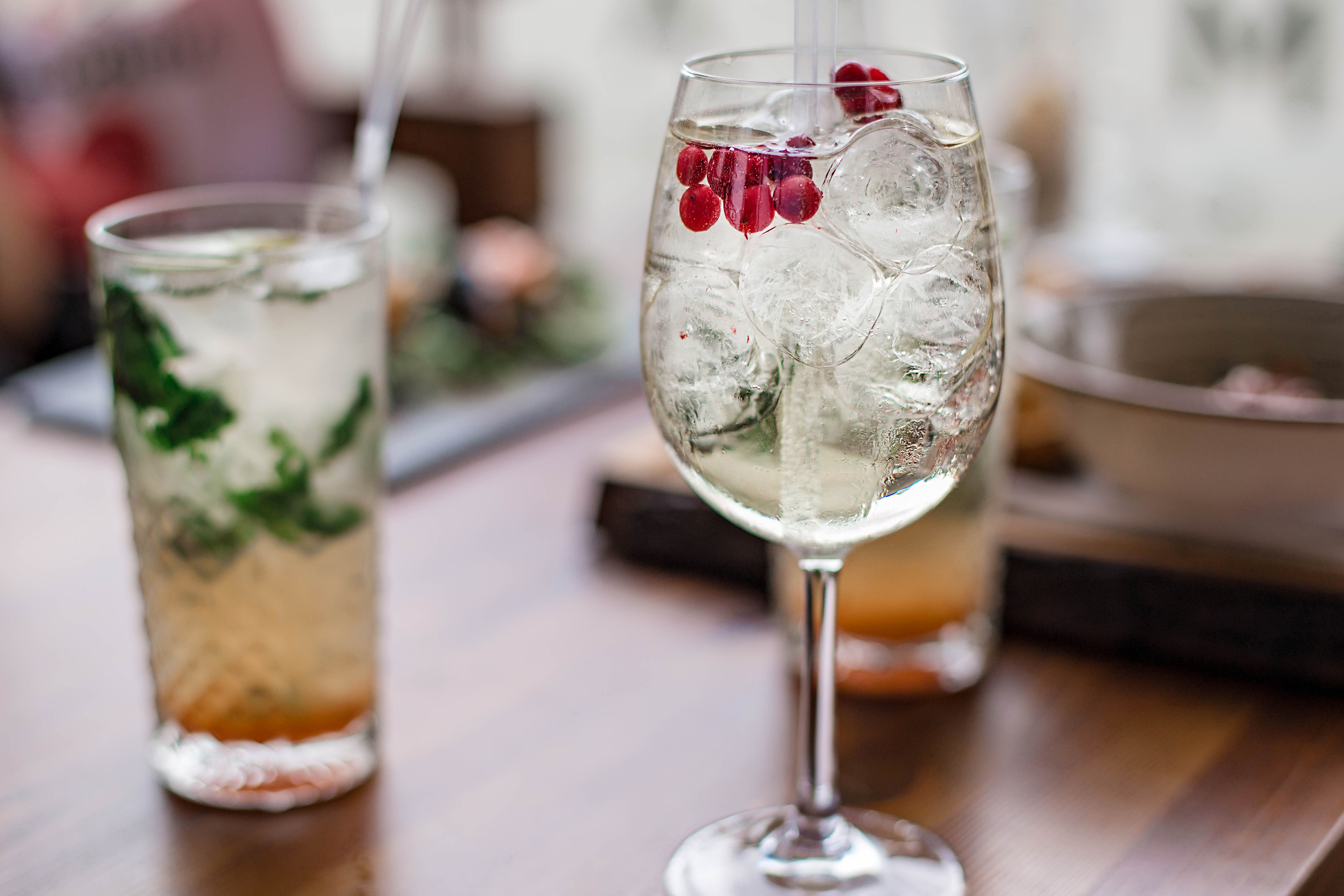 Cocktails on terrace bar