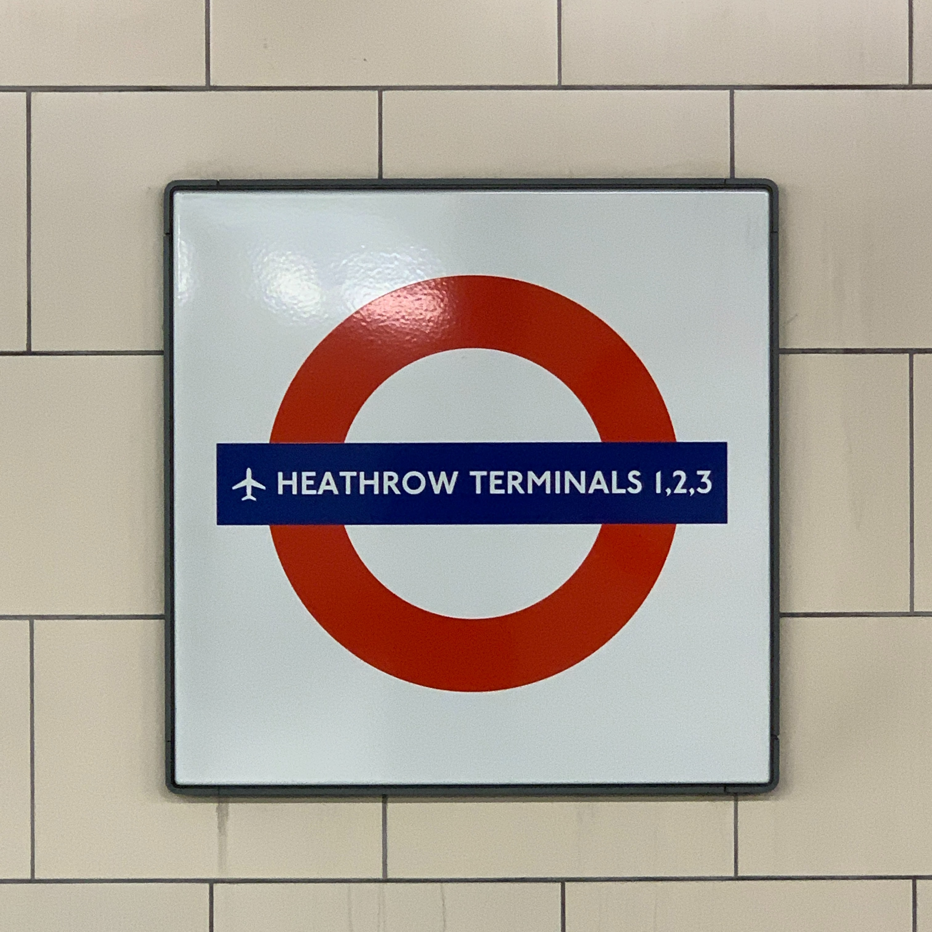 Tube sign for Heathrow Airport