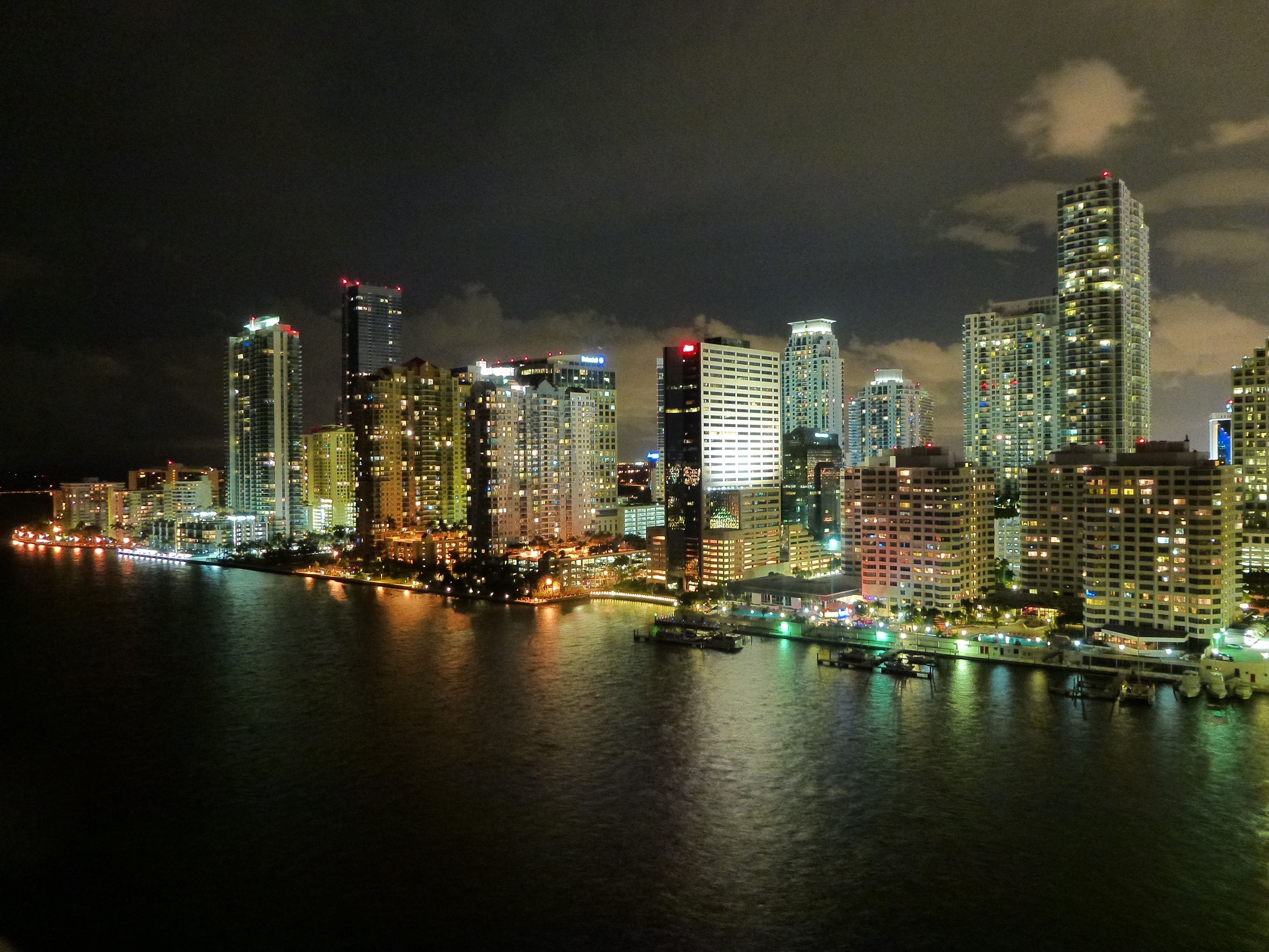 Miami skyline by night