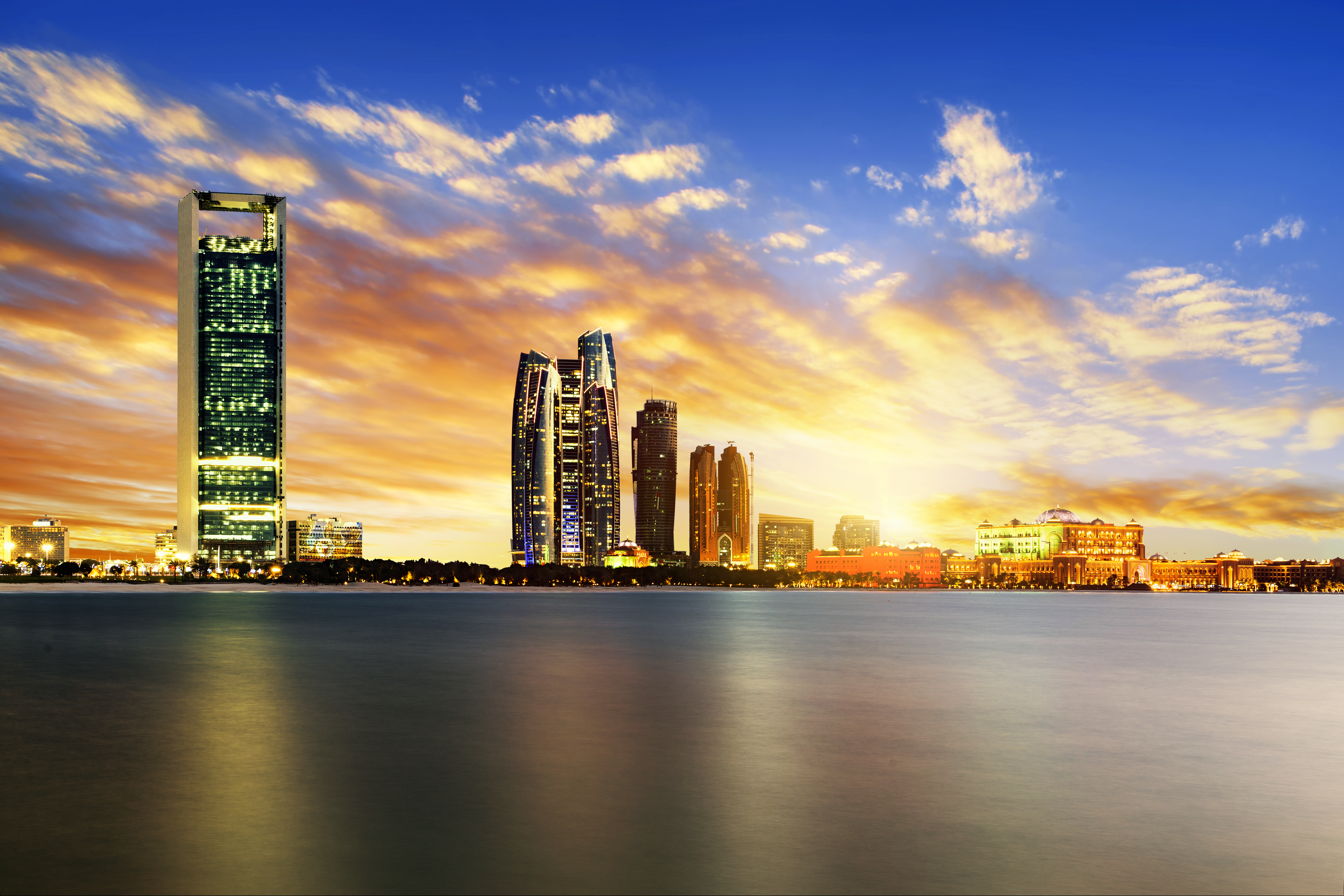 Panorama of Abu Dhabi at night