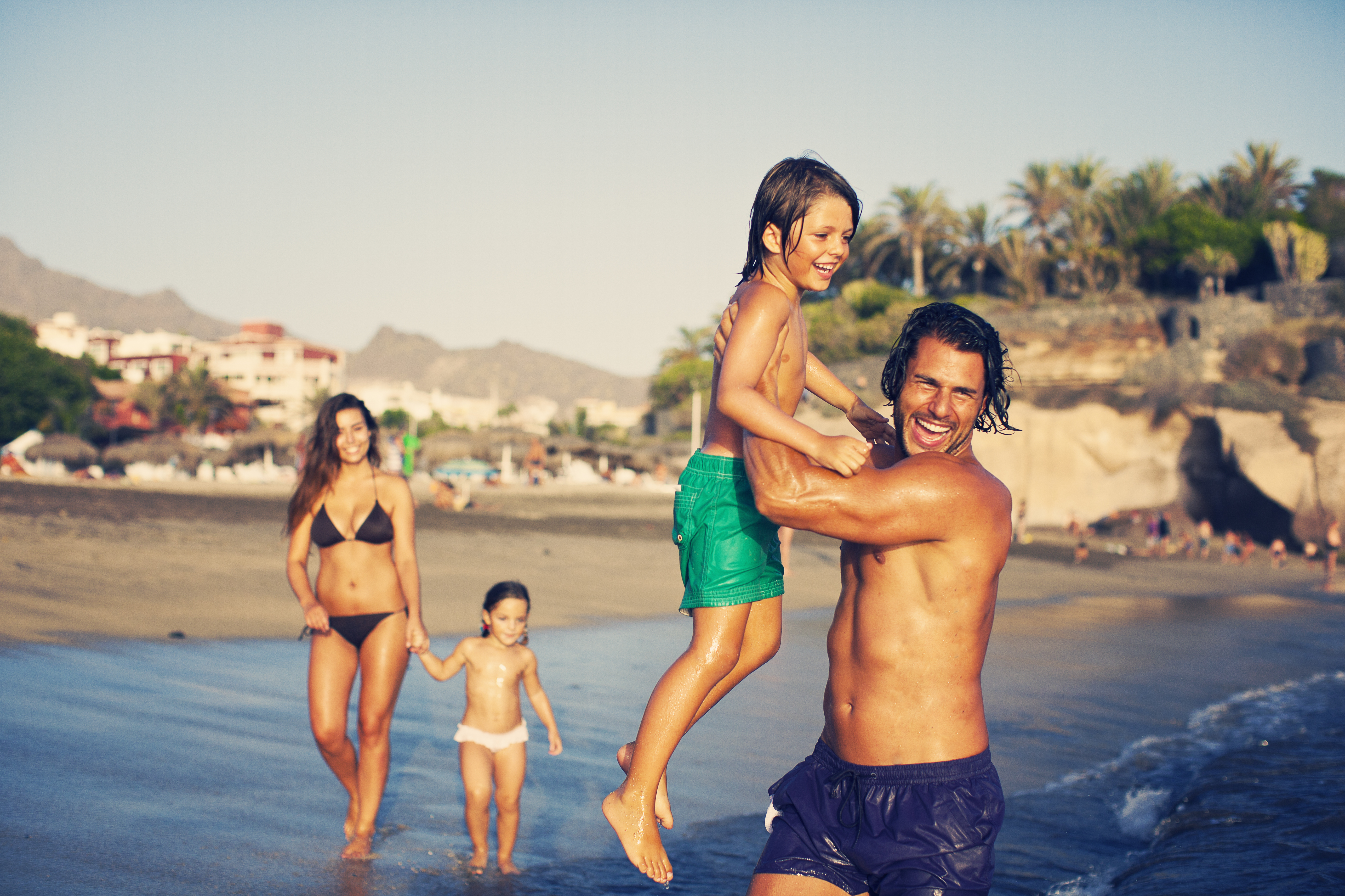 Family Enjoying a Beach Day