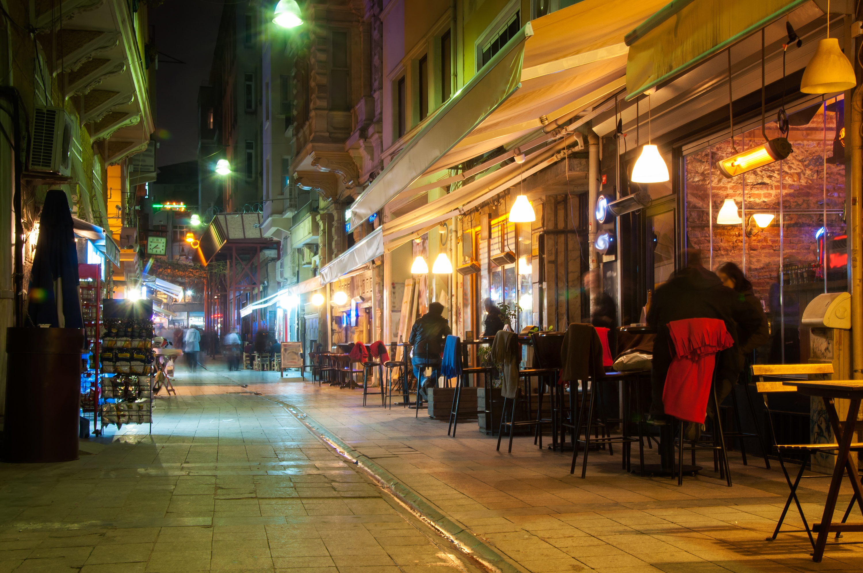 night cafe in the narrow streets of Istanbul