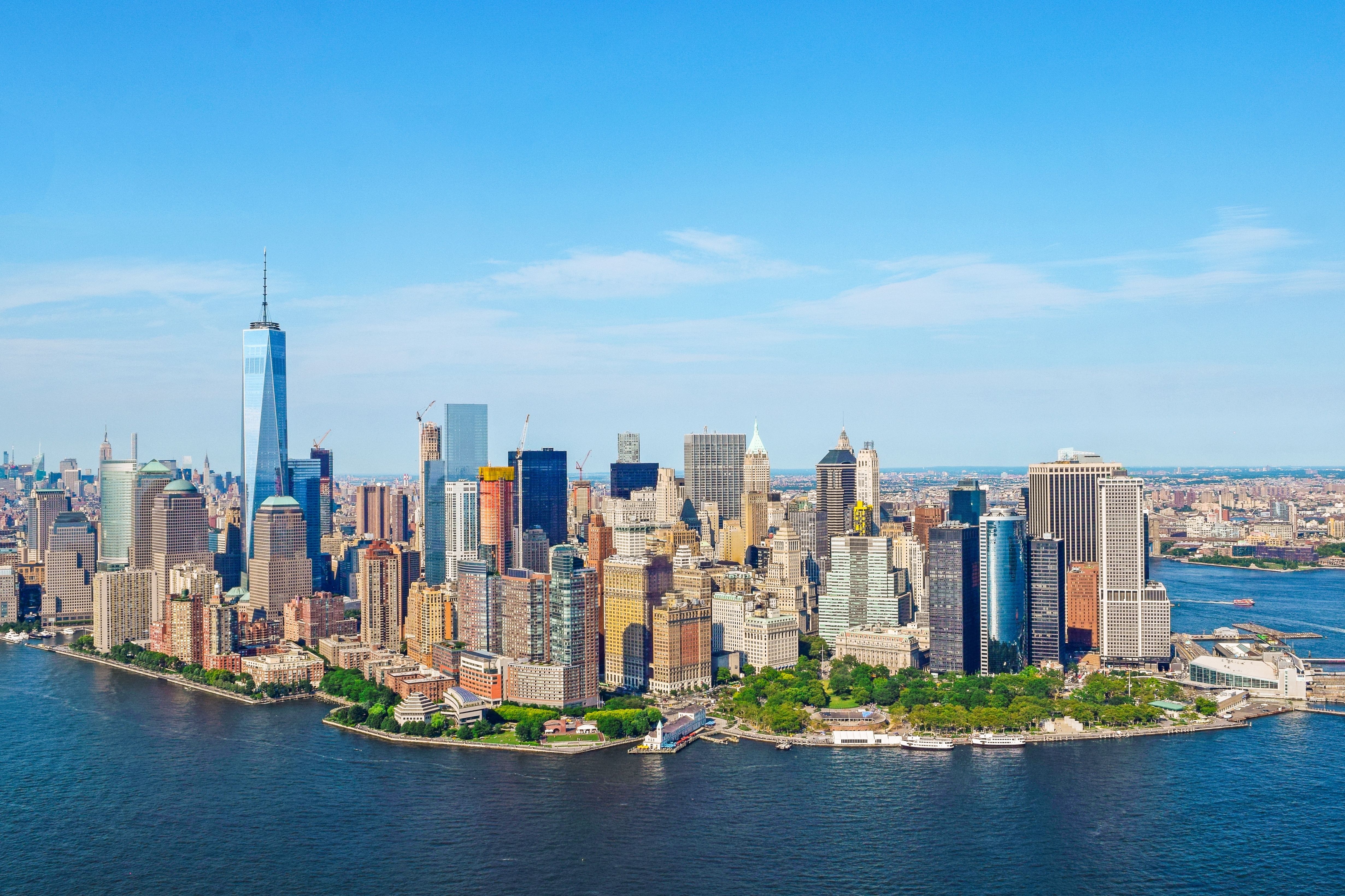 A stunning view of New York City, showcasing iconic landmarks and the bustling urban atmosphere.