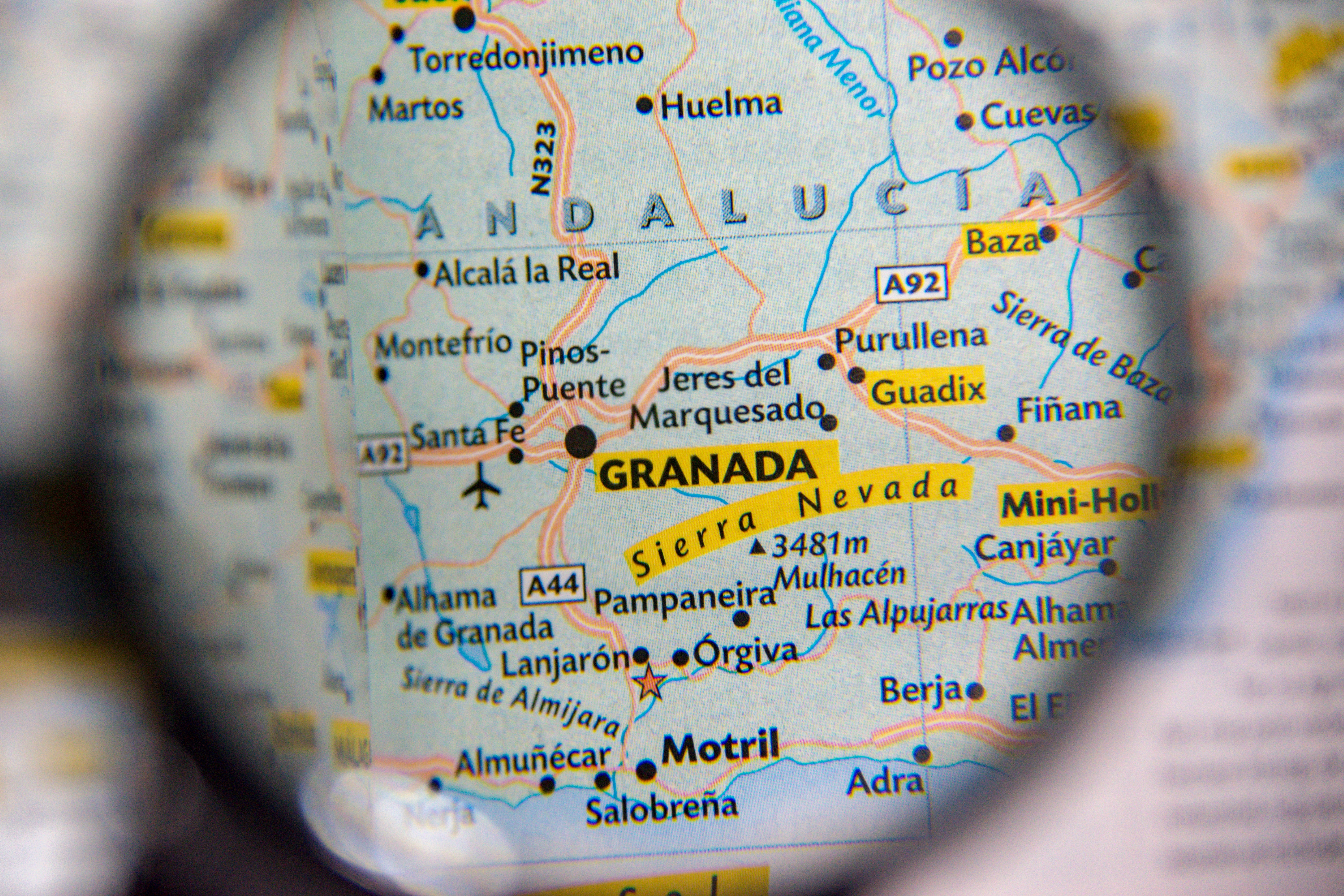 Granada on a map