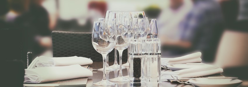 wine glass, people in summer restaurant