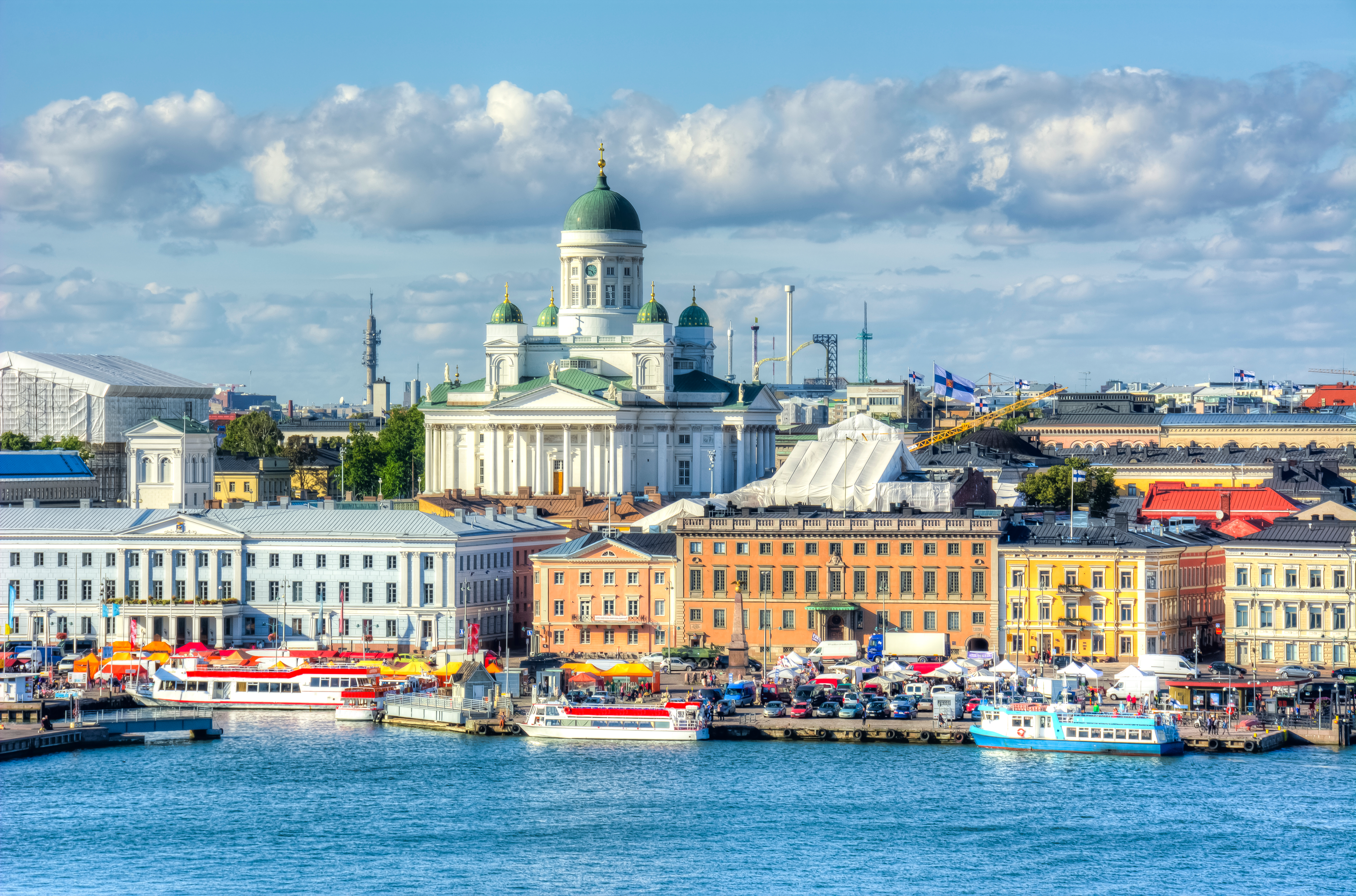 Helsinki cityscape and Helsinki Cathedral, Finland