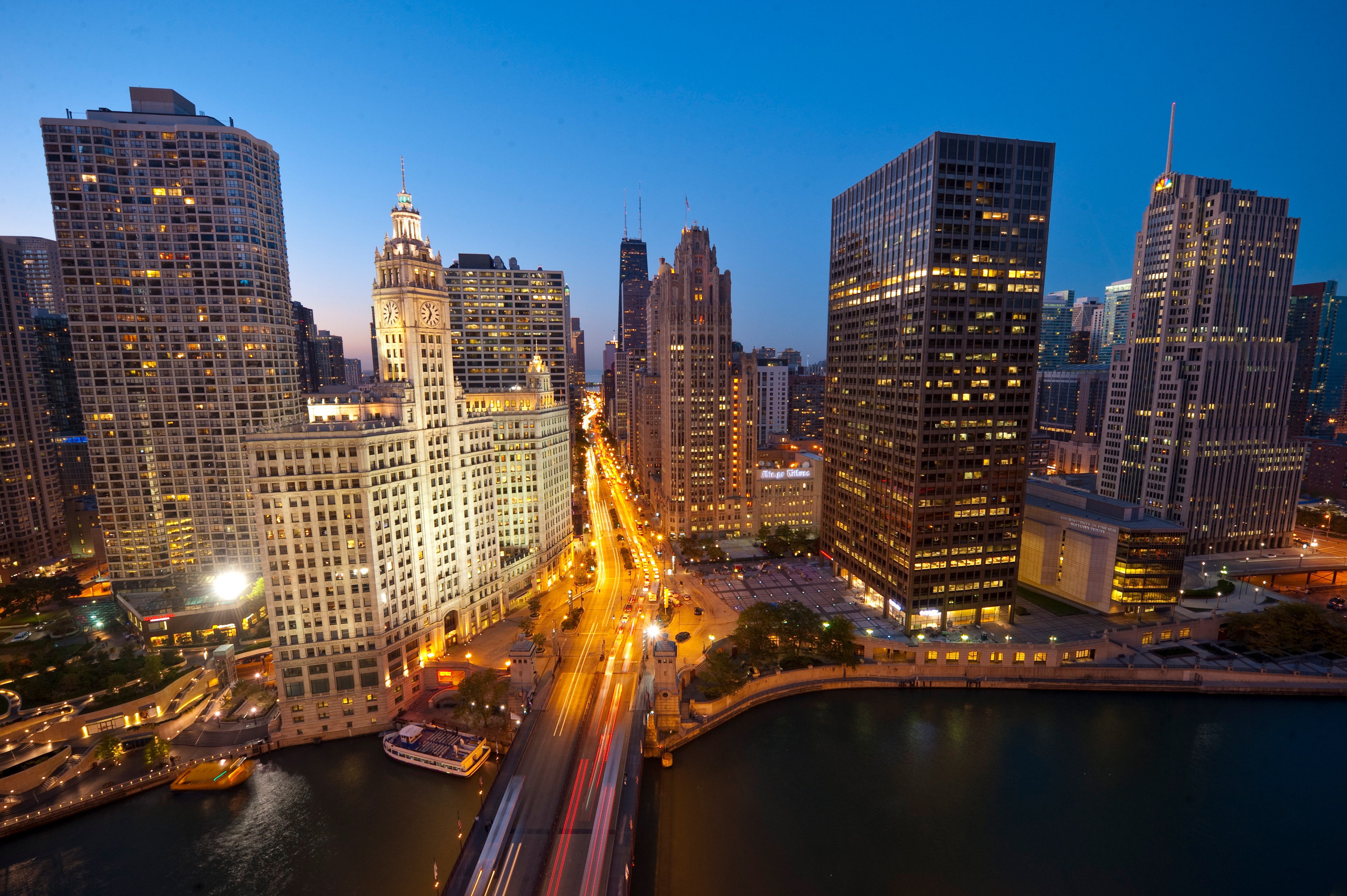 Chicago at night