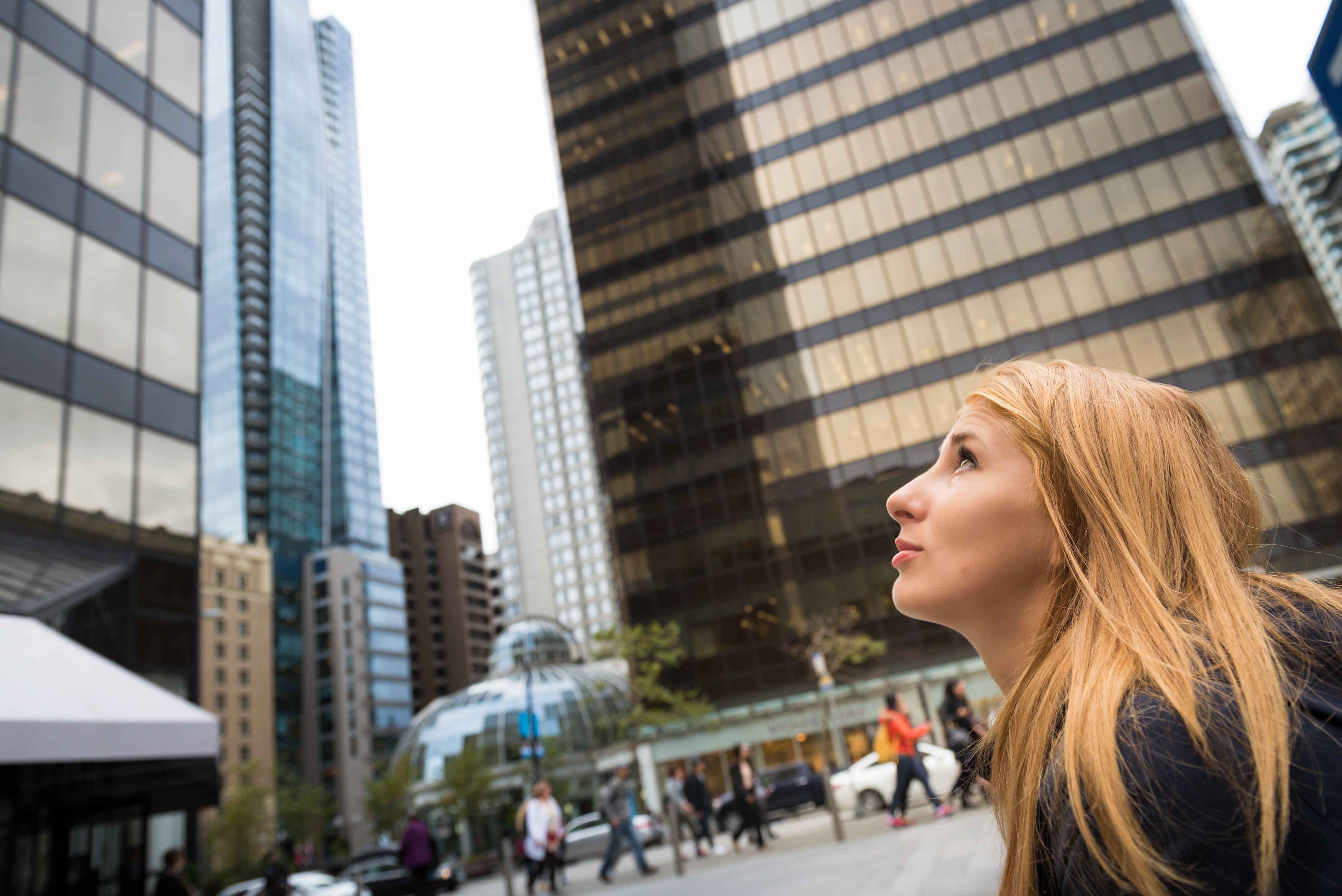 Beautiful girl in Vancouver city