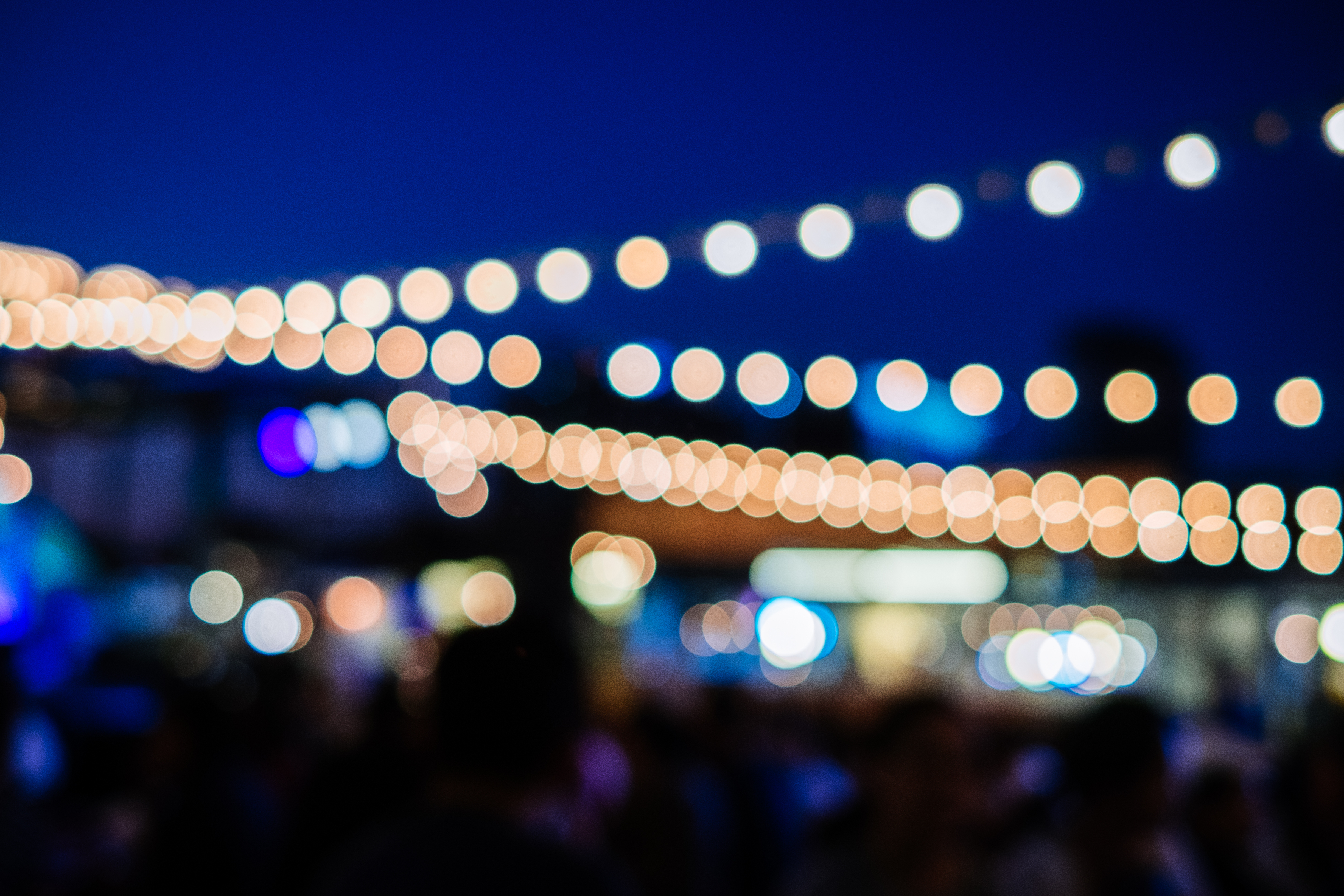 bokeh lights at night bar