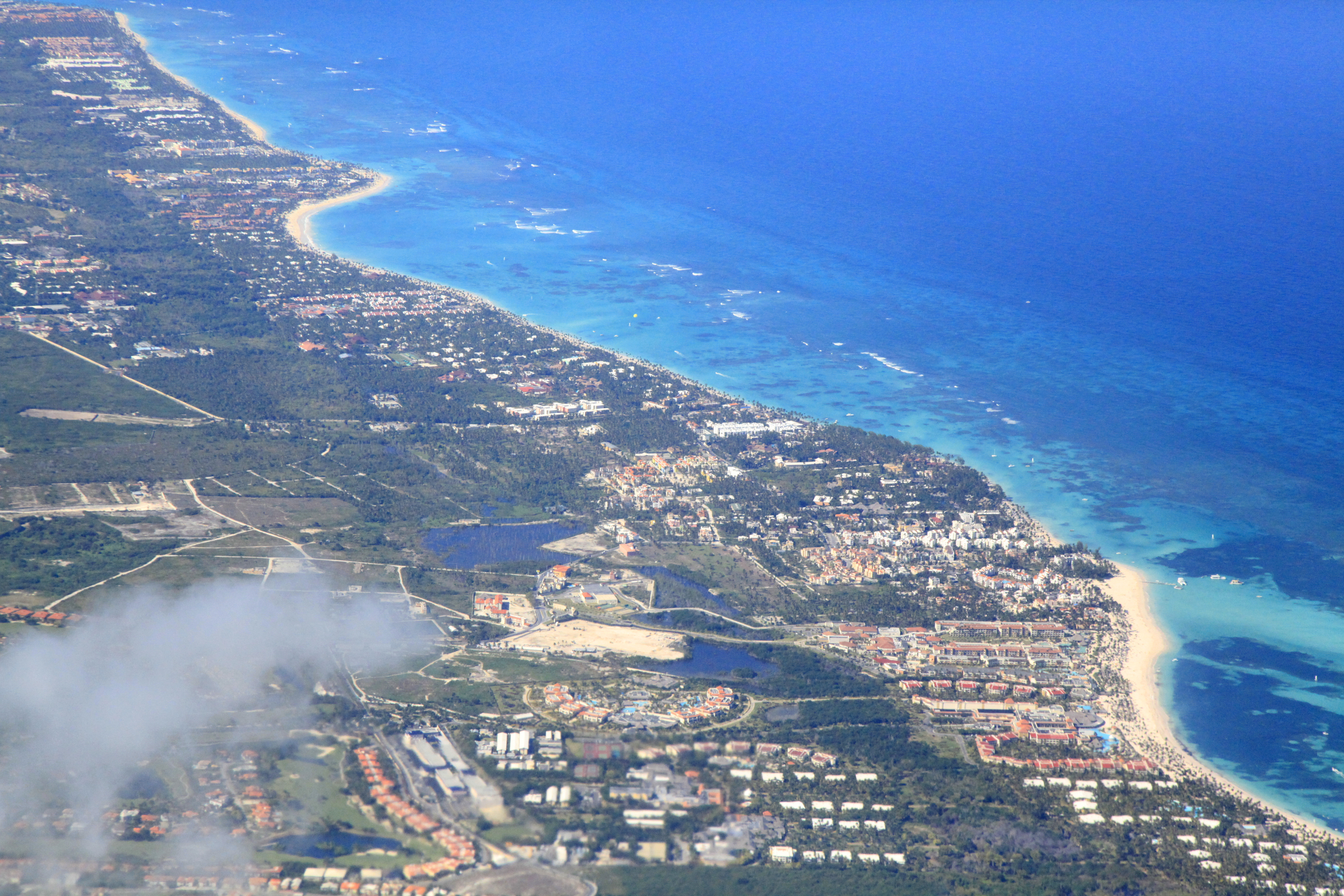 Punta Cana tropical resorts, aerial view