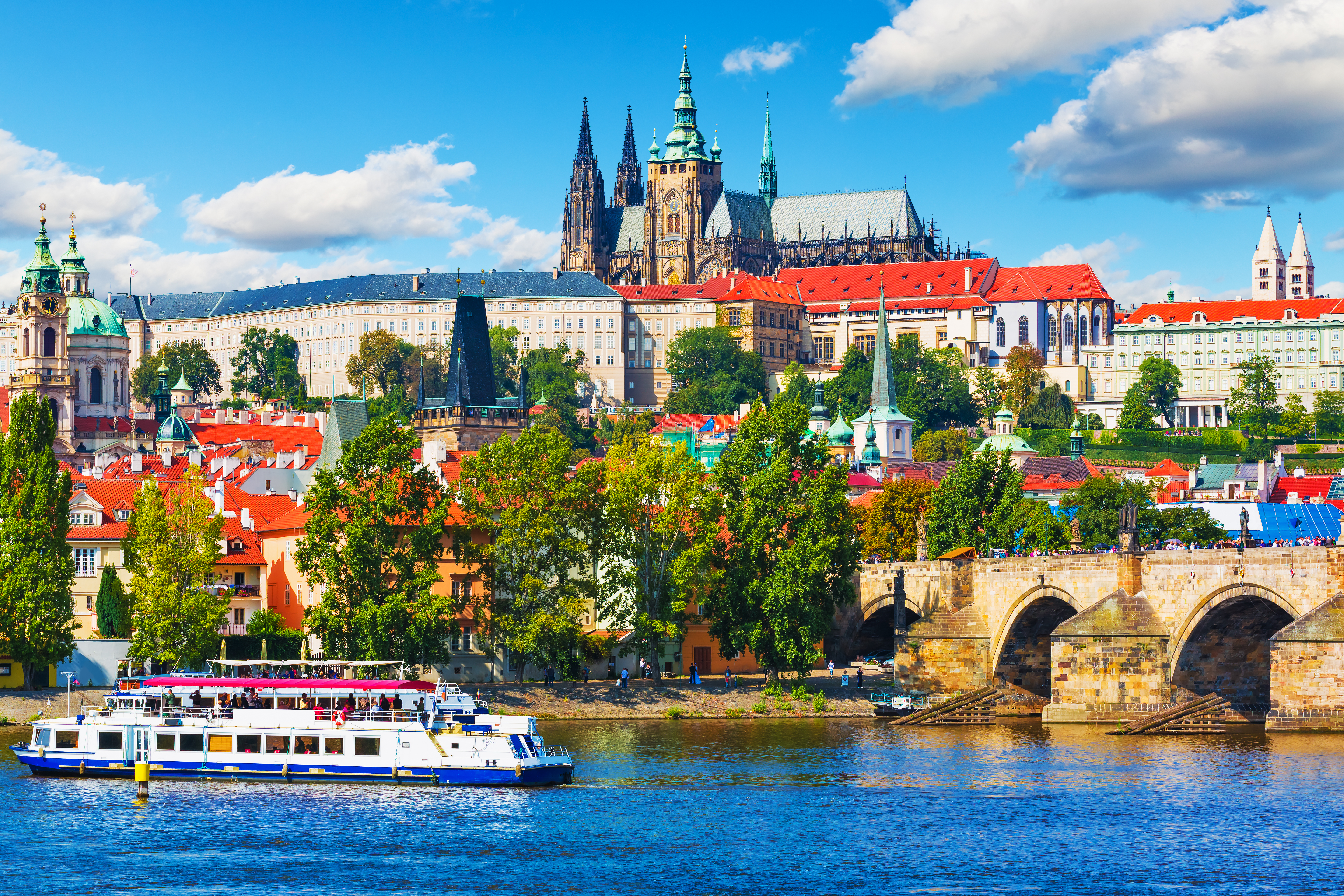 Scenic summer panorama of the Old Town Prague, Czech Republic