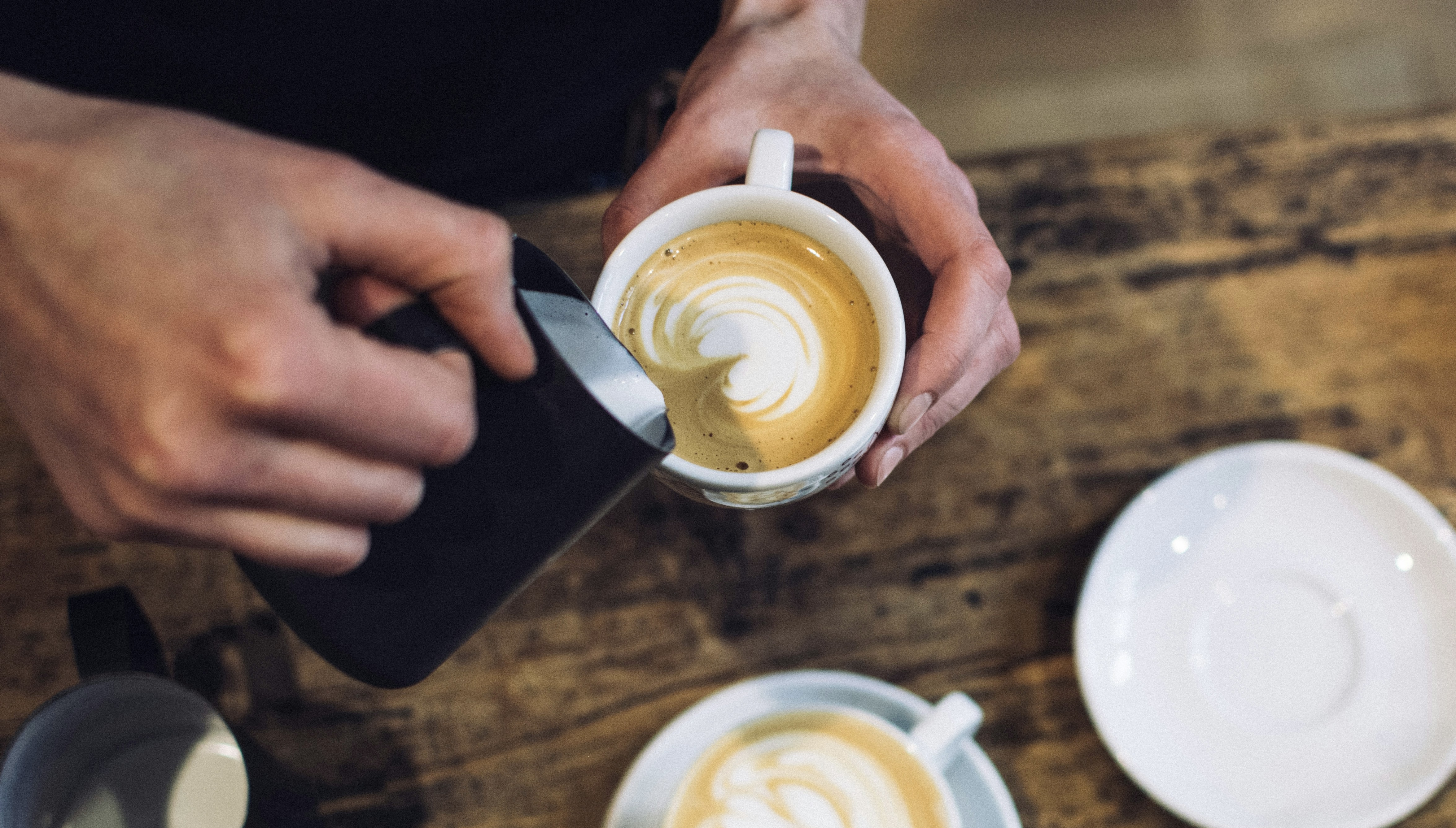 Cappuccino in the Making at La Bohème Café