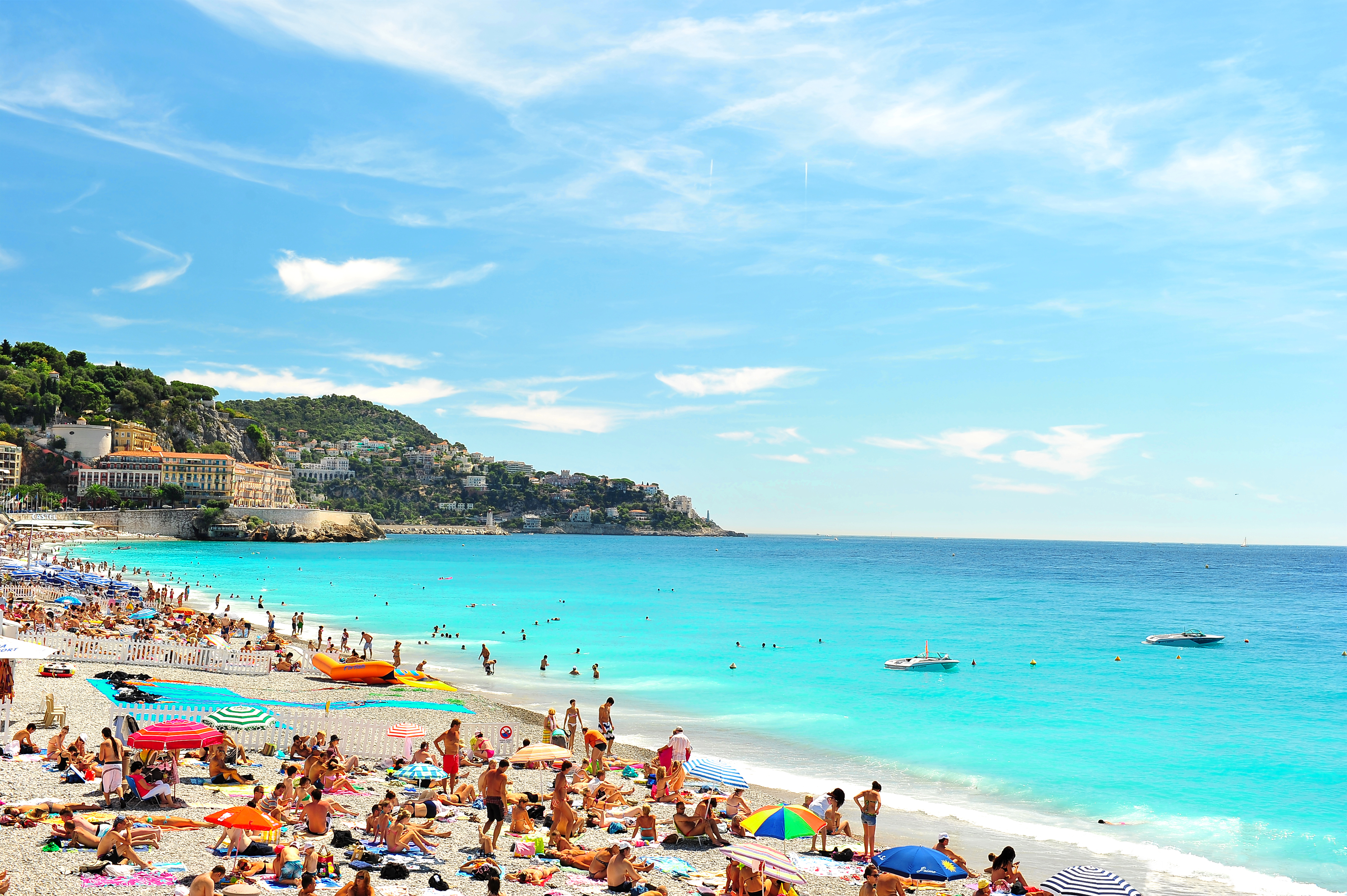 View of the beach in Nice, France