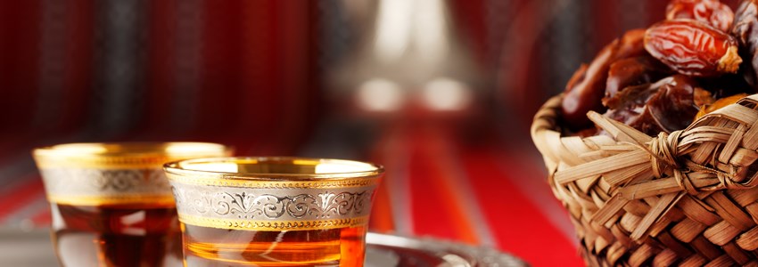 Arabic tea and dates,