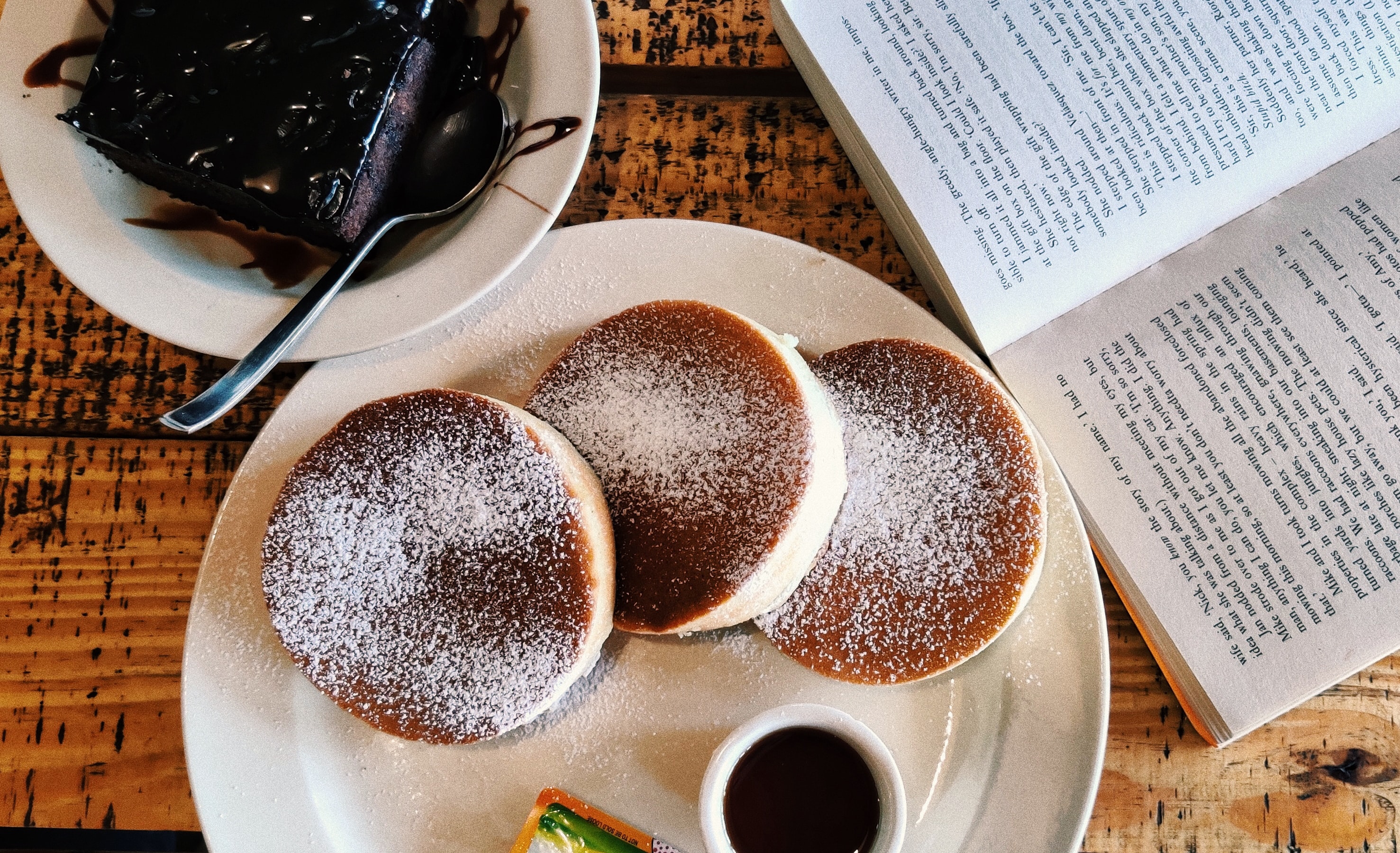 dessert and a book, Café BilderBuch, Berlin, Germany