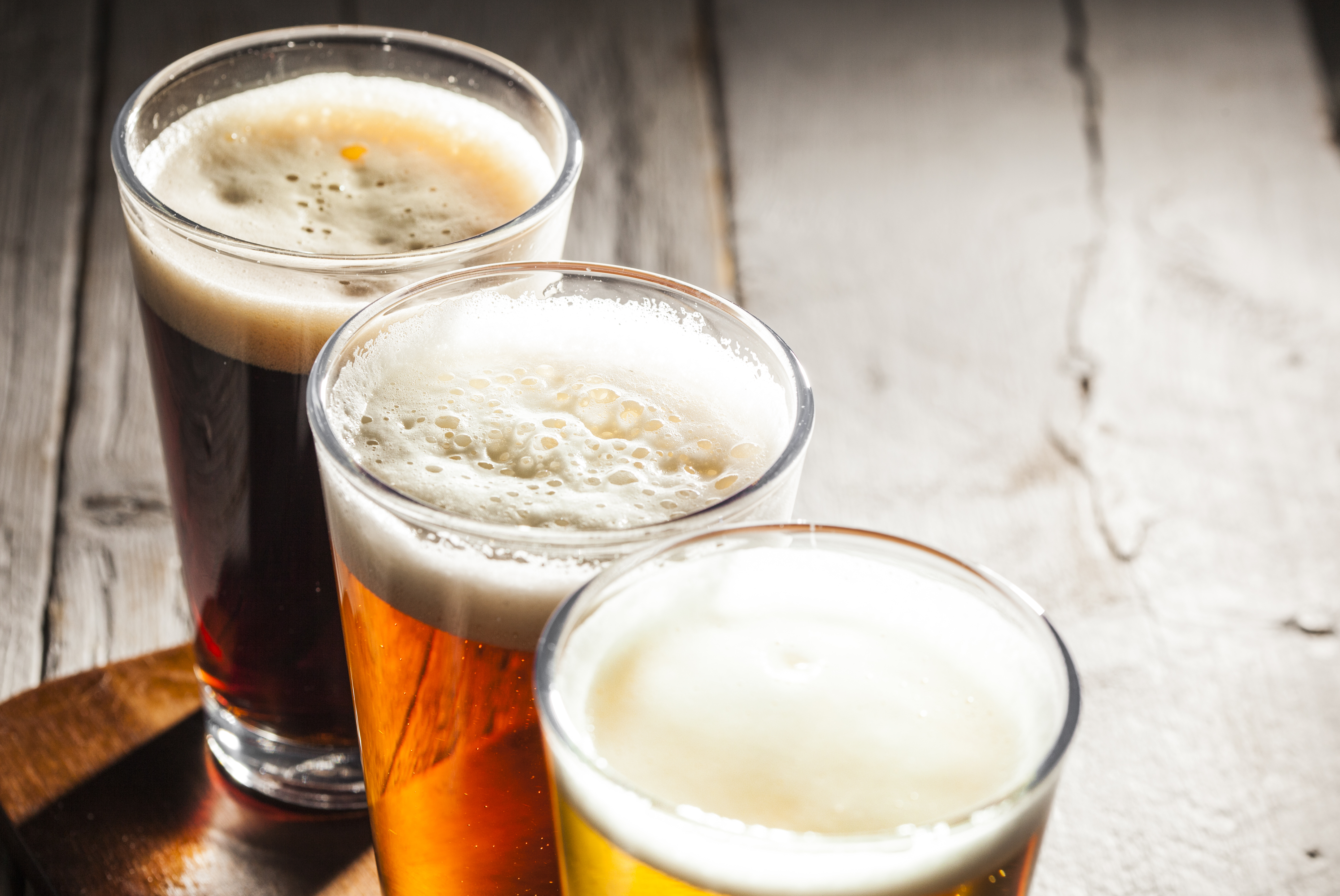 Assorted Beers in a Flight Ready for Tasting