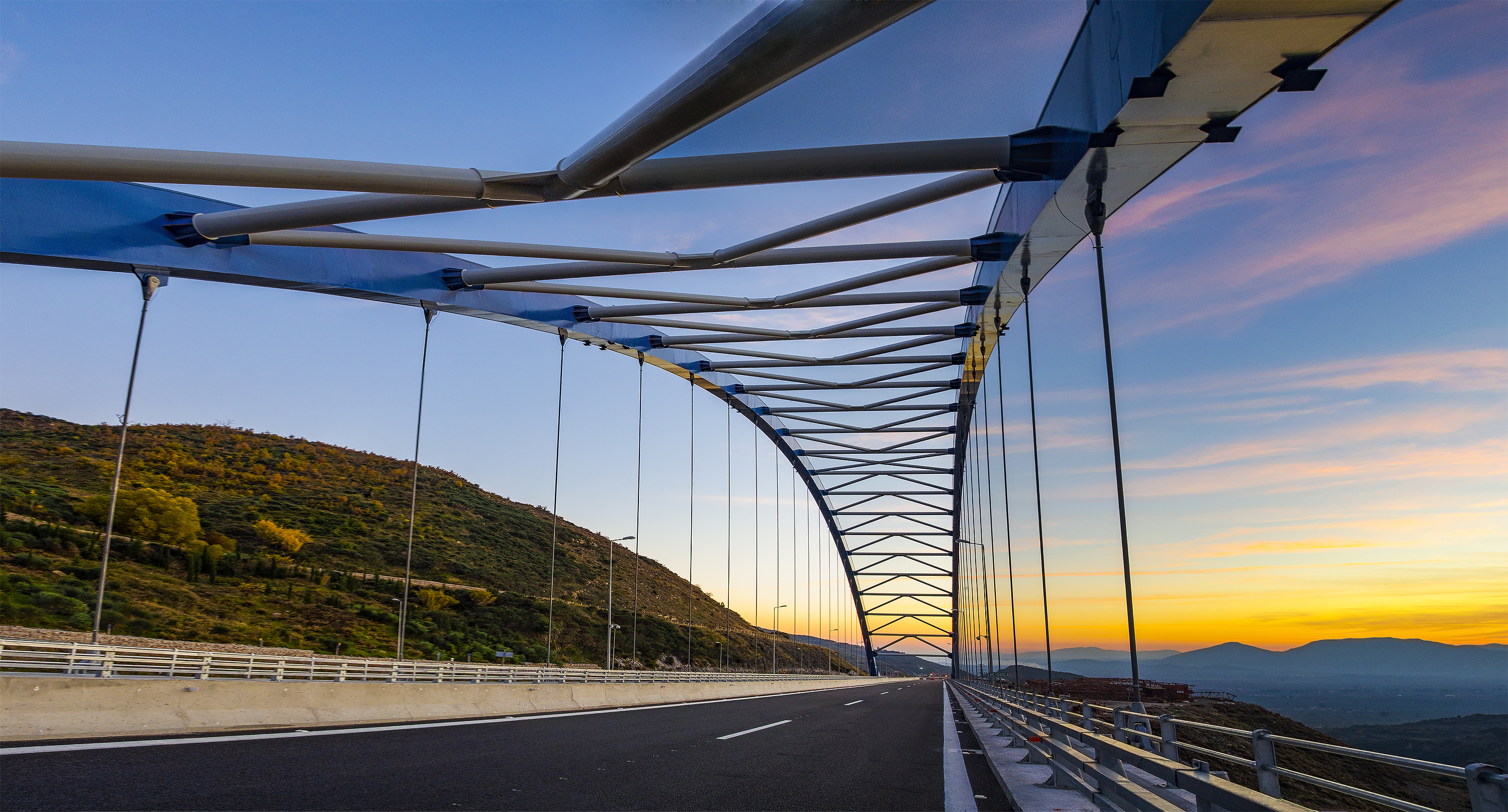 The New Bridge connects the National main road from Kalamata city to Athens - Greece