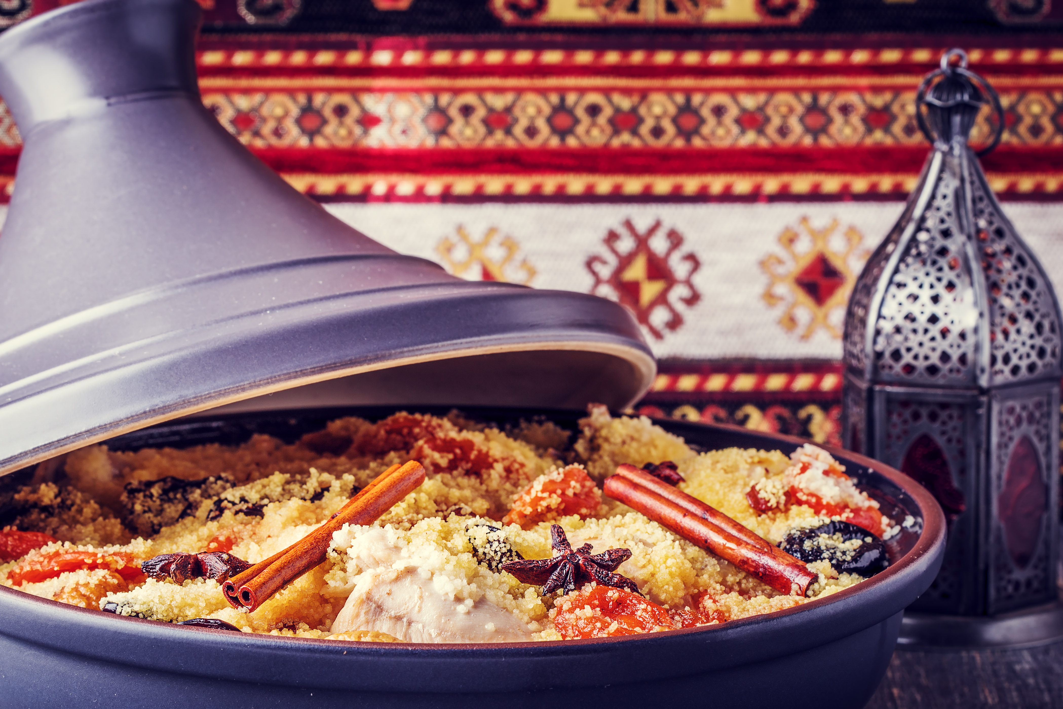 Traditional moroccan tajine of chicken