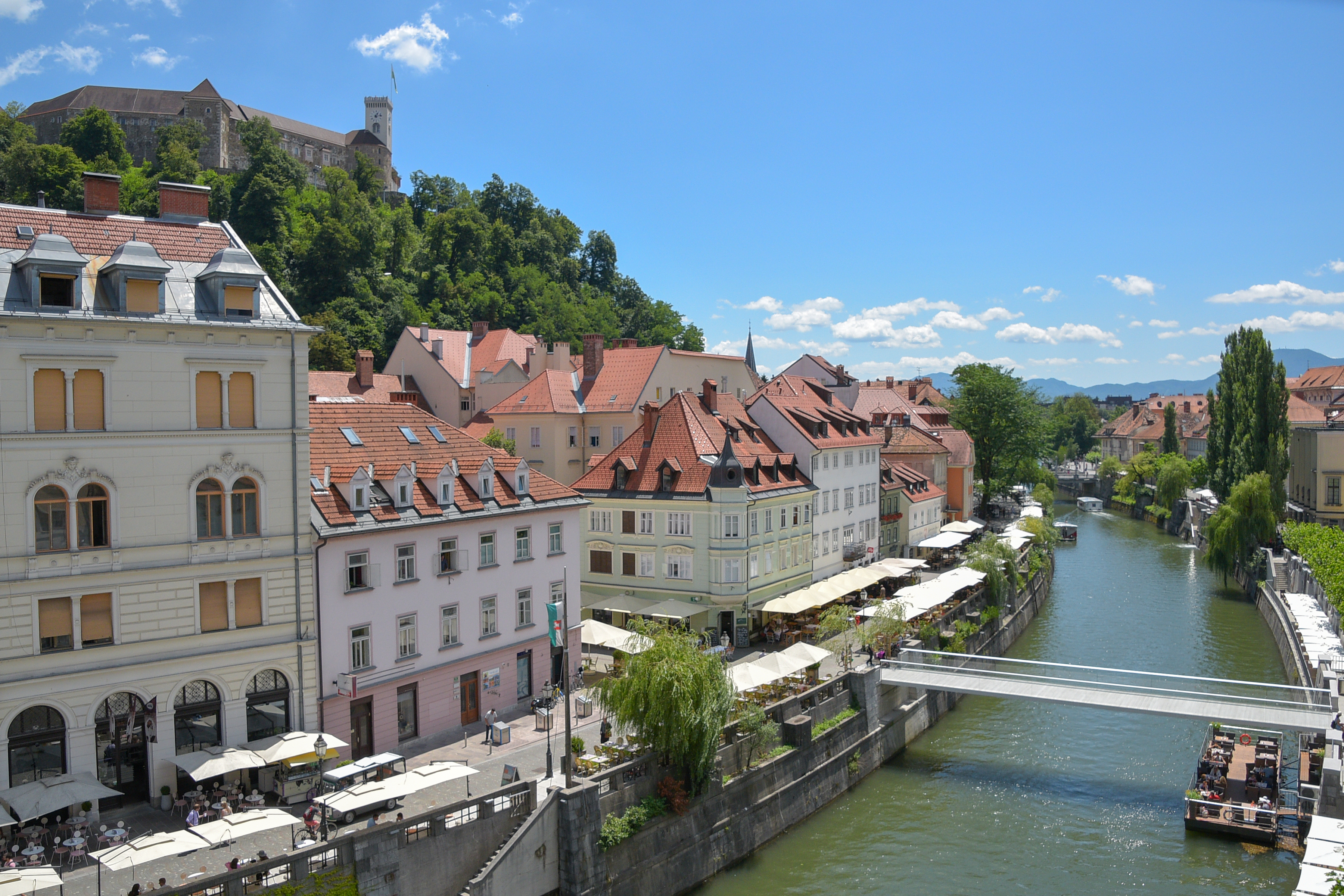 riverside buildings in Ljubljana