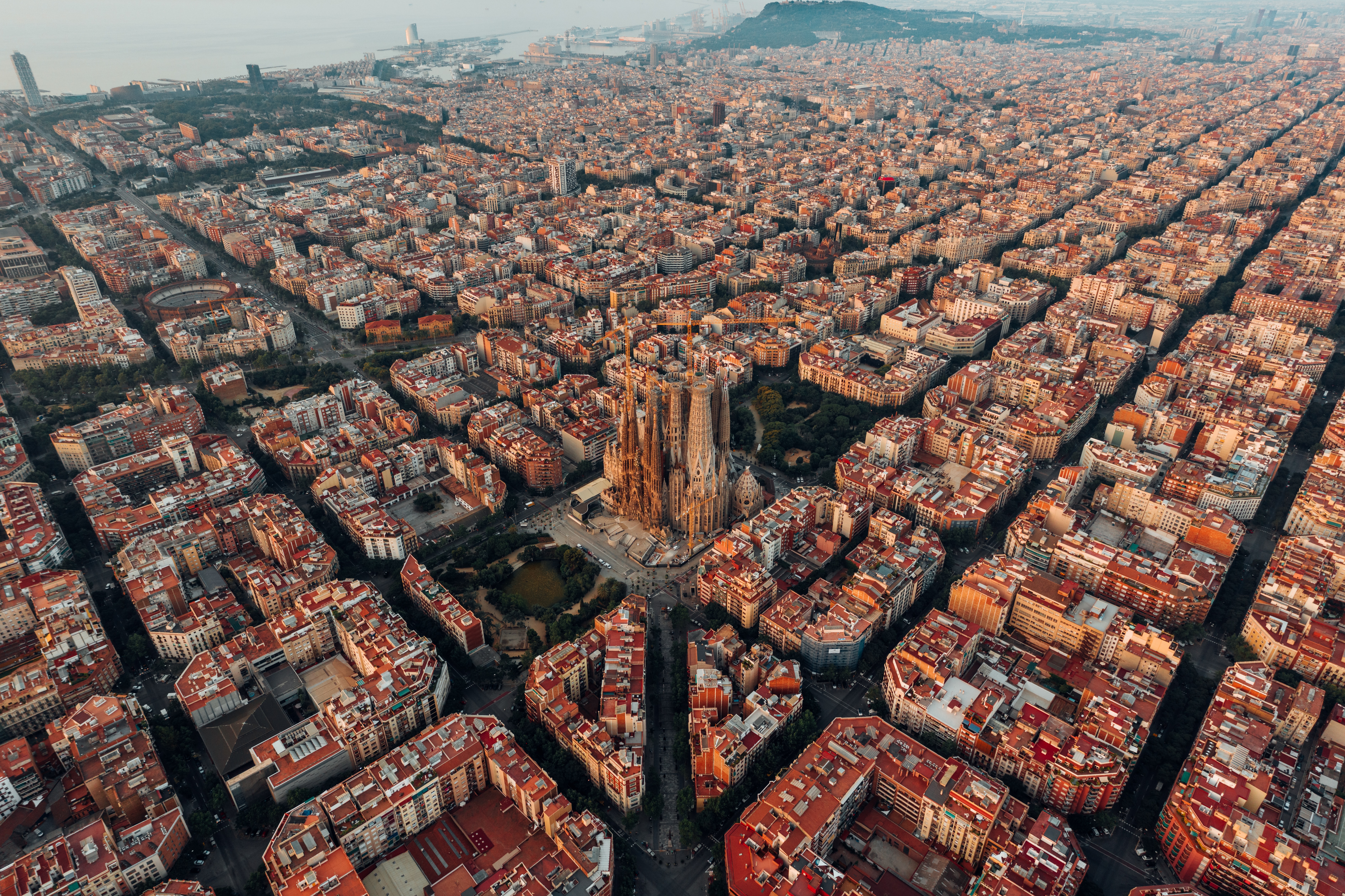 Aerial view of Barcelona, Spain